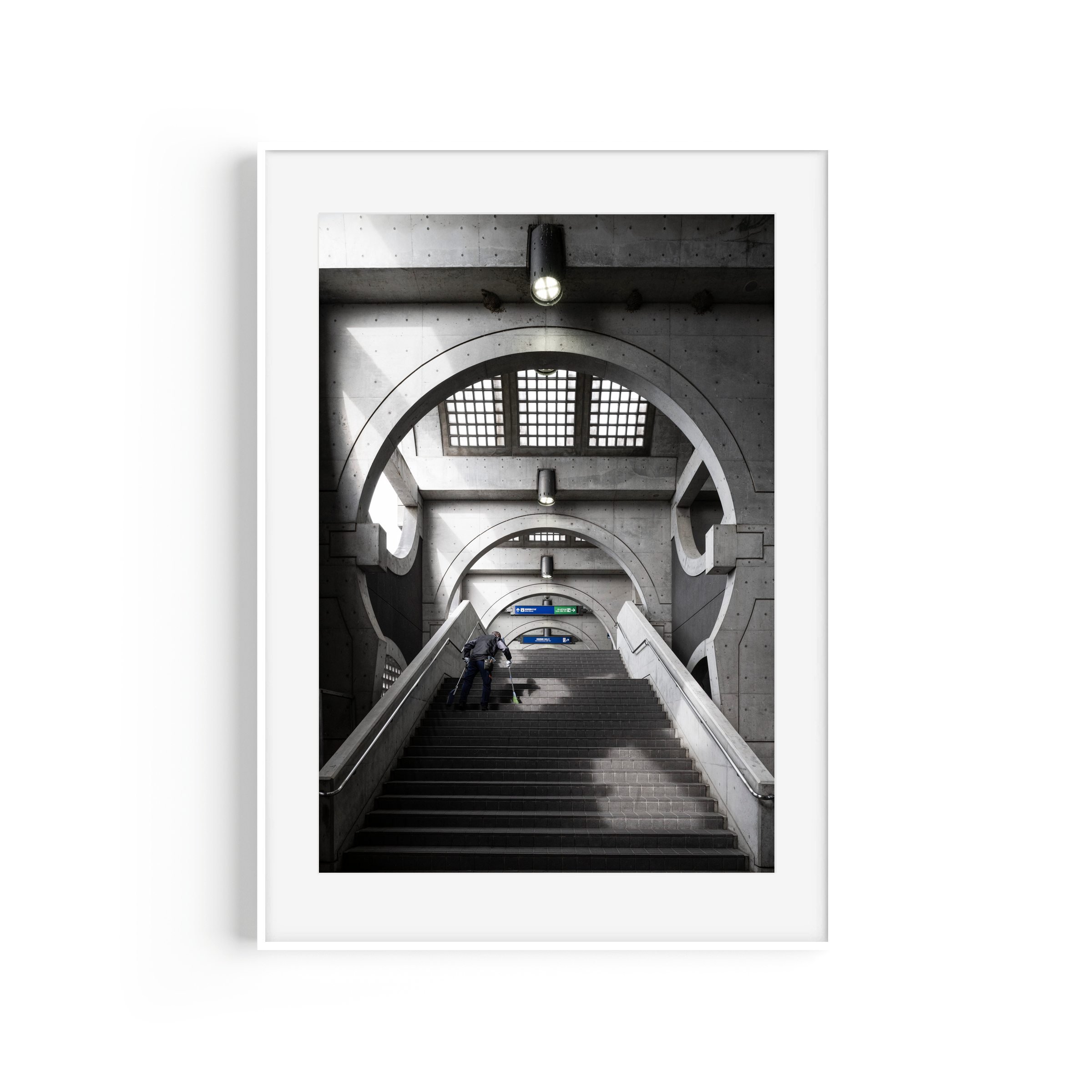 Twisted Mansion Keihan Uji Station Kyoto Japan architecture print white frame