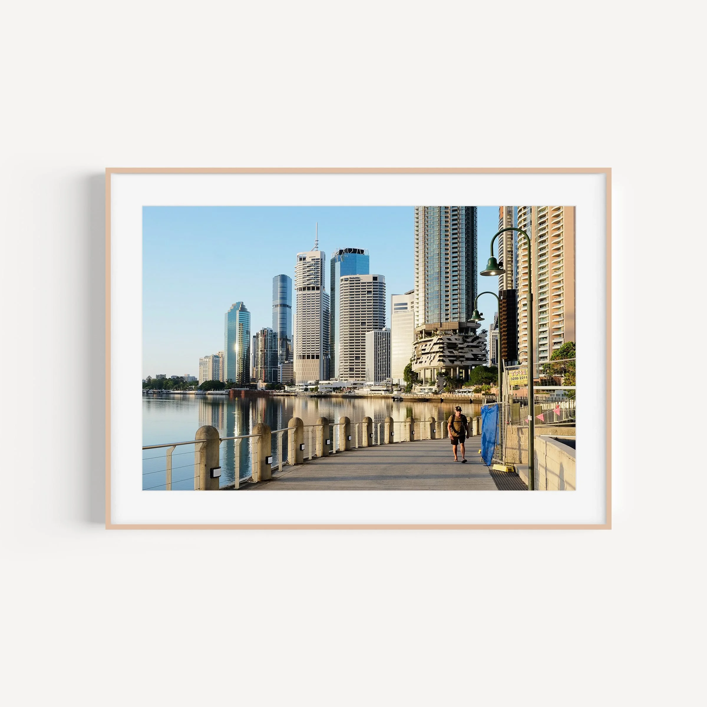 city-reach-brisbane-travel-print-matthew-sherren_landscape-brown-frame-with-matte.jpg