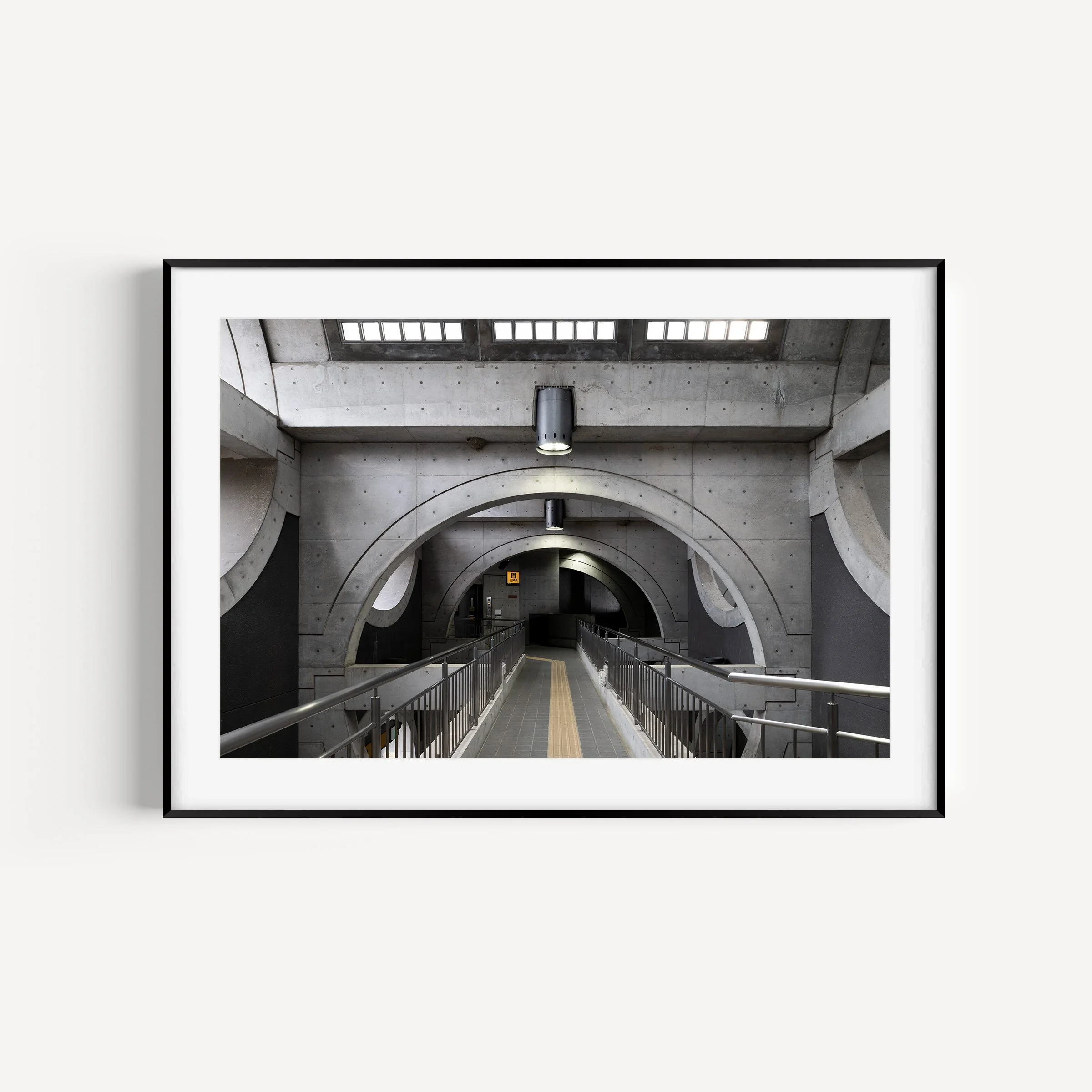 Banshee Boardwalk Keihan Uji Station Kyoto Japan architecture print in black frame by Matthew Sherren