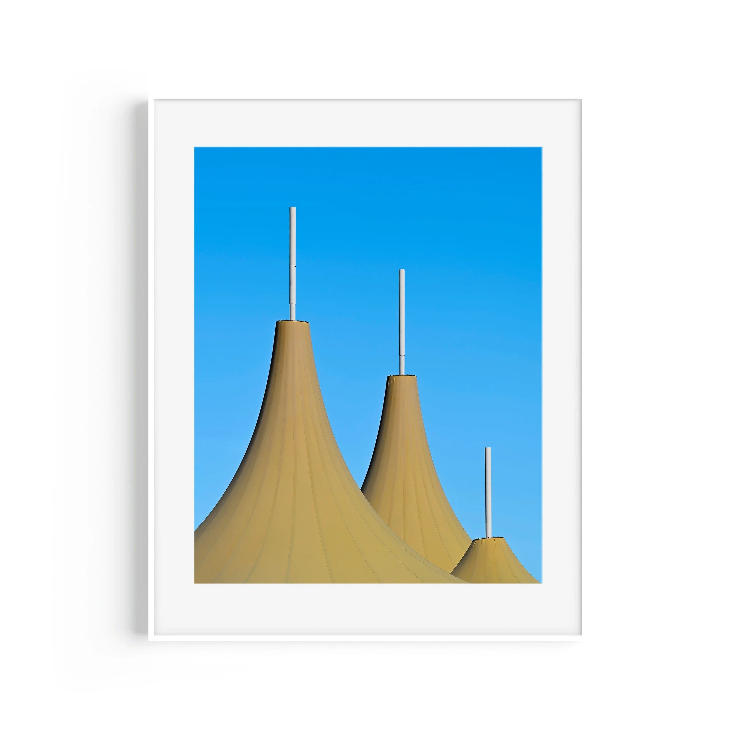 Kennards Hire tent trio Yass Road Queanbeyan New South Wales print in white frame by Matthew Sherren