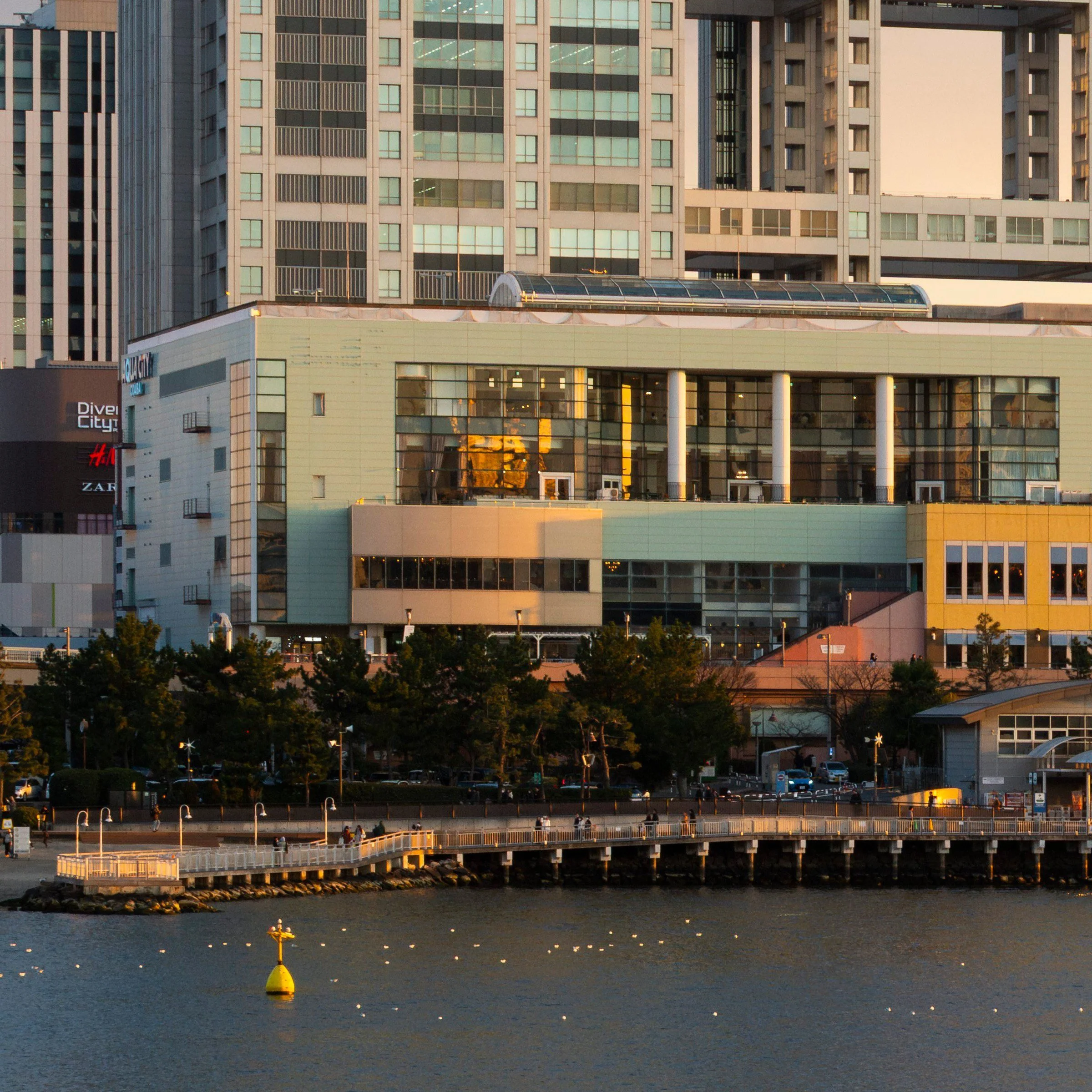 Coconut Mall print close up, Odaiba waterfront boardwalk below the Fuji Television Headquarters, Tokyo, by Matthew Sherren