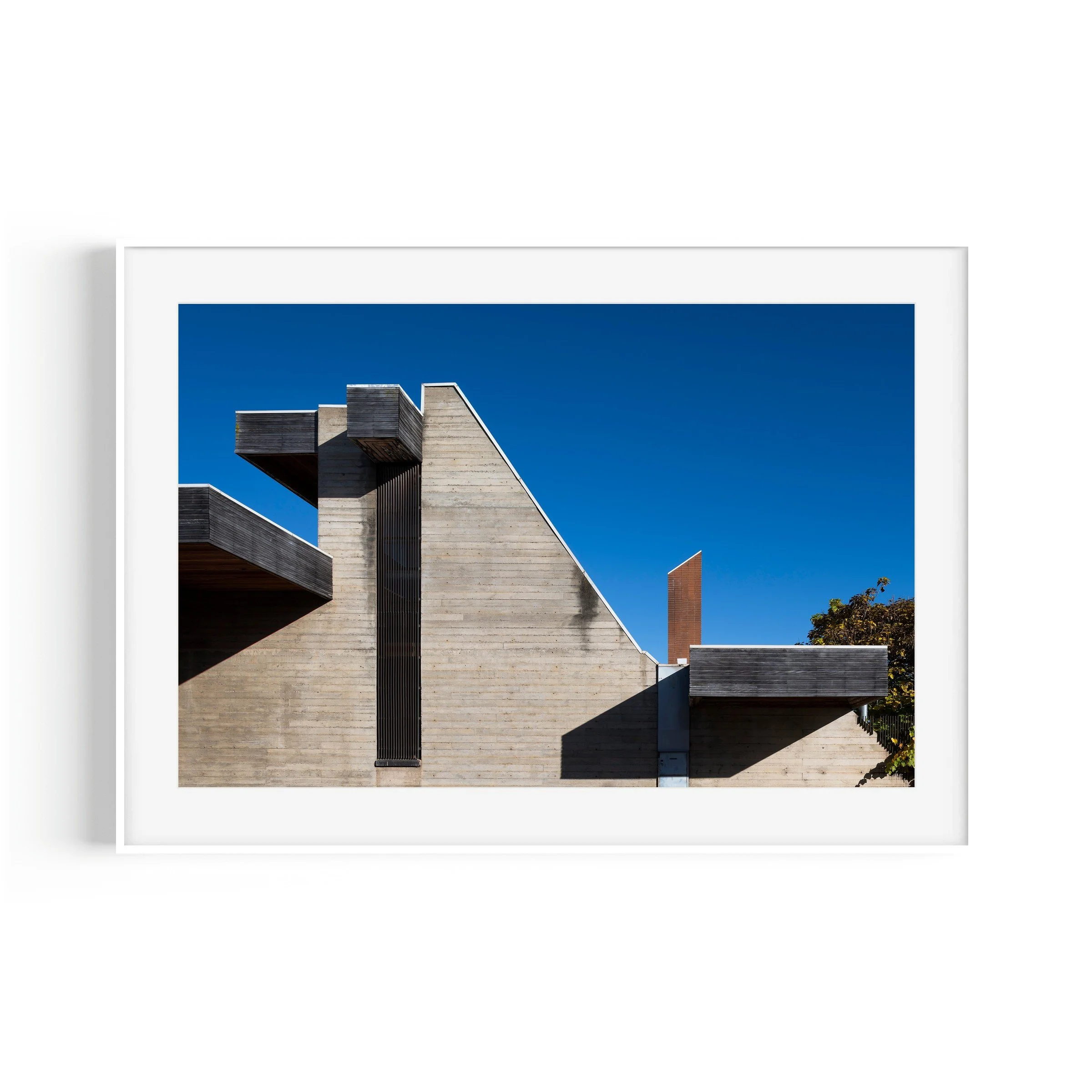 The Annex War Memorial Canberra brutalist architecture print in white frame by Matthew Sherren