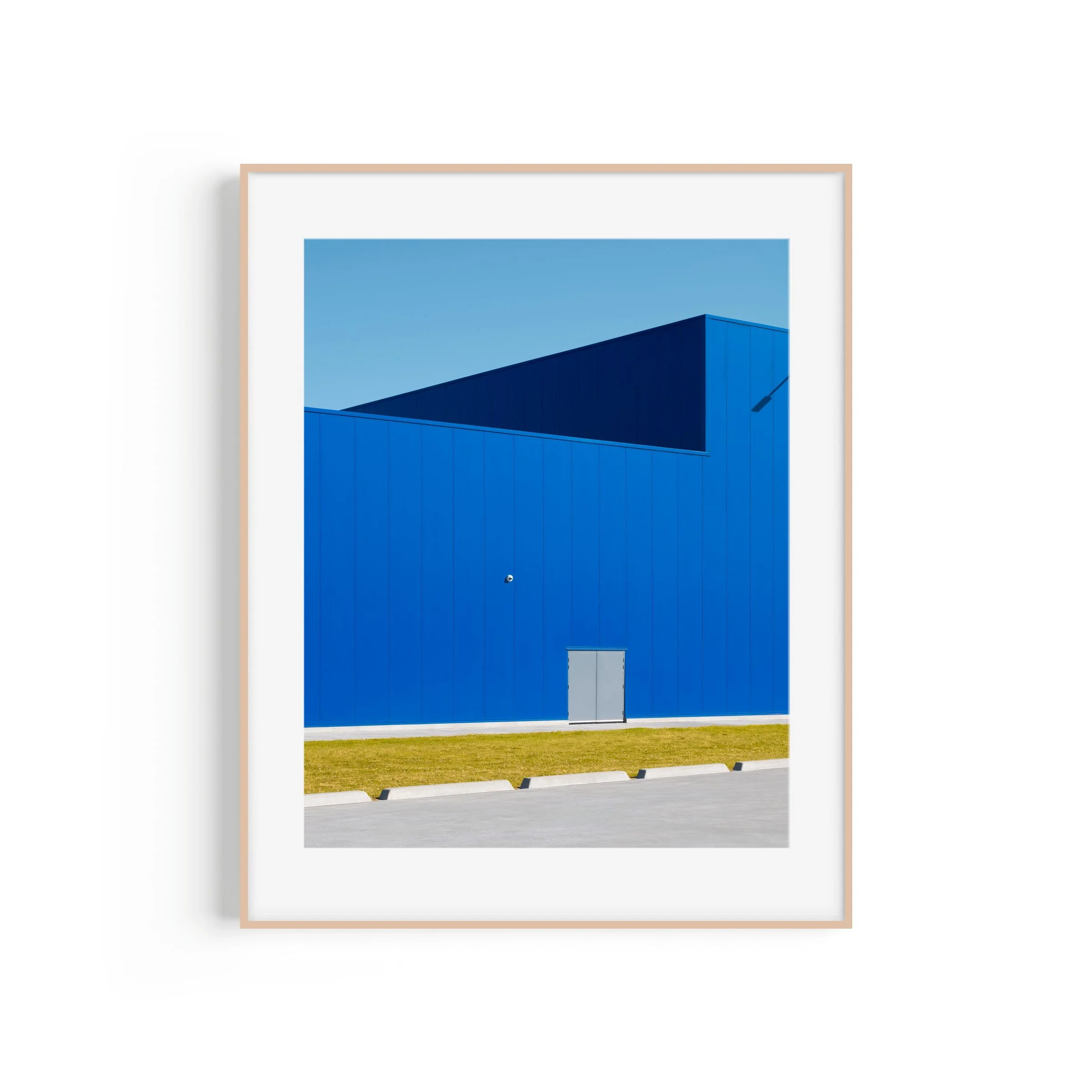 Hej! abstract minimalist north Canberra print in raw oak frame by Matthew Sherren