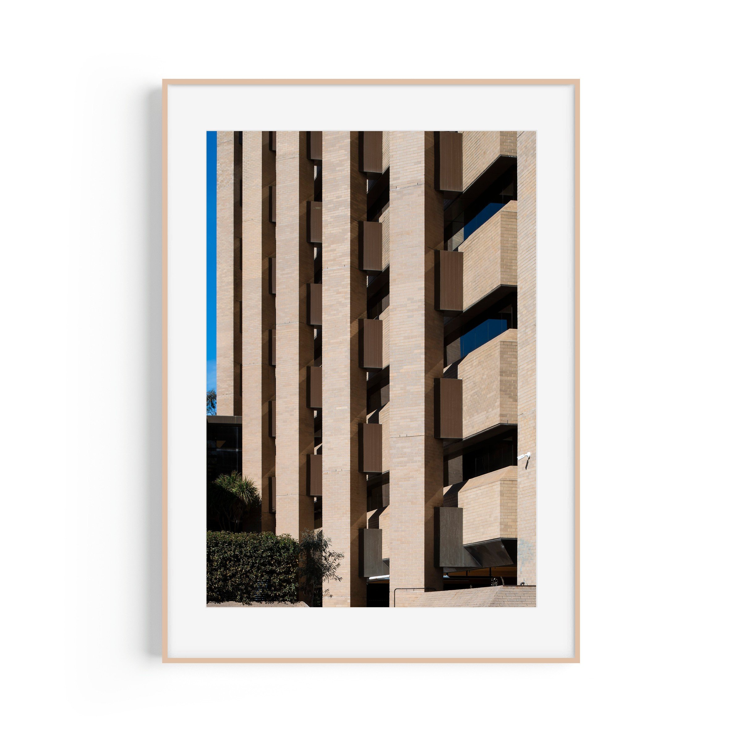 470 Northbourne #2 Canberra Architecture Print Transact House Dickson Portrait Brown Frame by Matthew Sherren