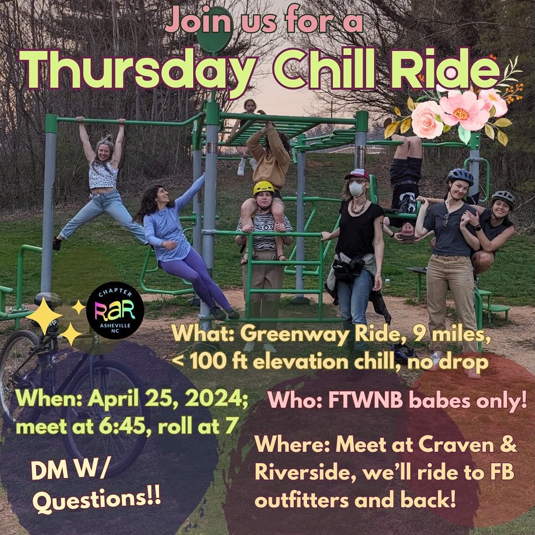 This roll is as chill as it gets. Ride with us on the greenway Thursday! We meet at the usual spot at 6:45 and will RIDE at 7 (we are no longer meeting for thirty minutes before the ride). Bring a friend, water, and a jacket for the ride home (if you