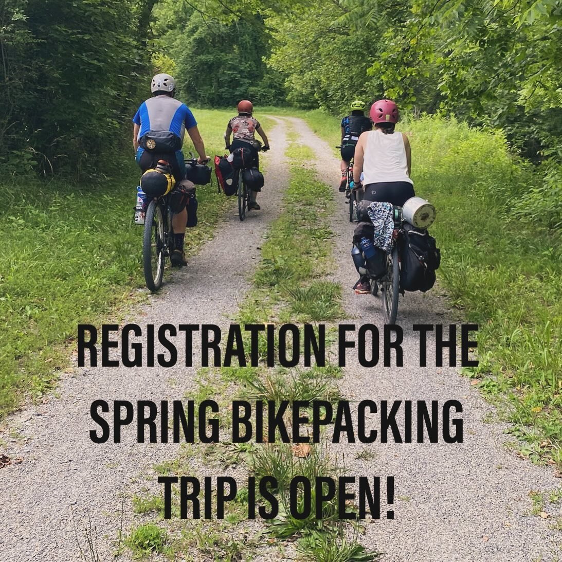 Registration is open!  Link in bio. 

RAR Asheville will be leading an out and back bikepacking trip on May 25-26 for folks that identify as Femme, Trans, Women and/or Non-Binary along the Virginia Creeper trail! 

Two distance options:
12 miles/ day
