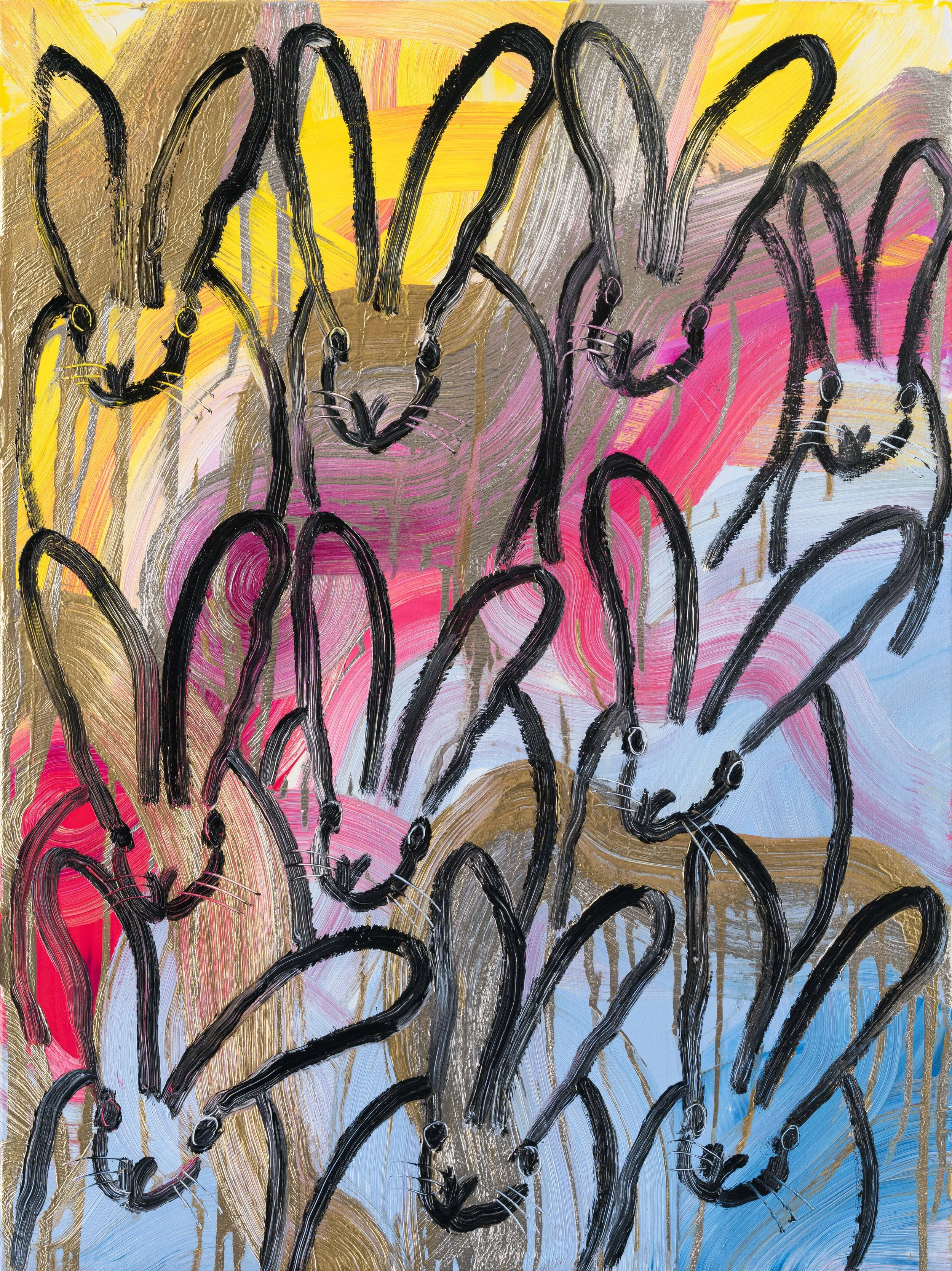 "Totem Fluffle Winter Gather" 2026, Oil on Canvas, 40 x 30 inches.