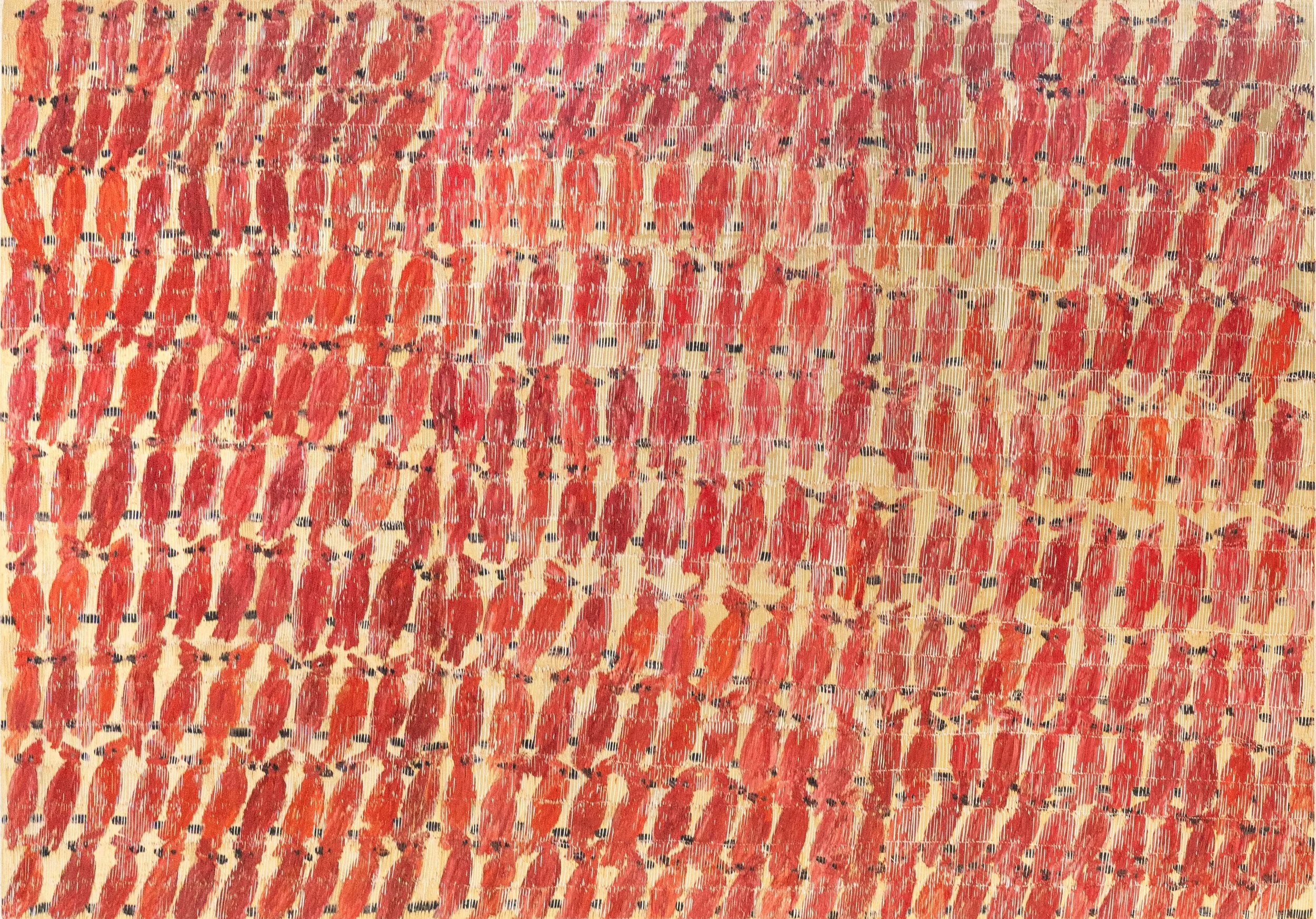 "Untitled (Cardinals)" 2025, Oil on Canvas, 93 x 133 inches