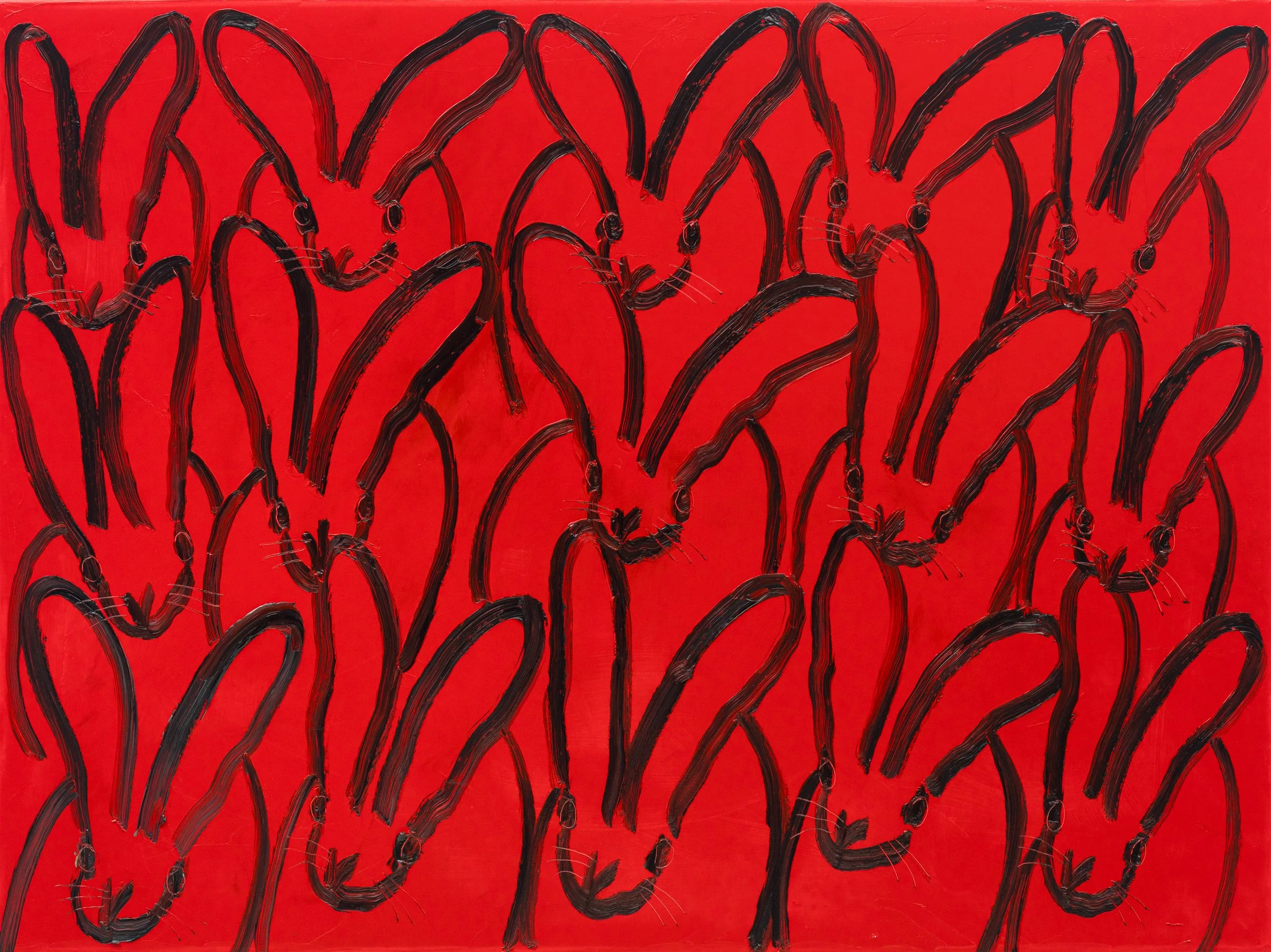 " Red Rovers (Hutch)" 2026, 36 x 48 inches. Oil on Canvas. 