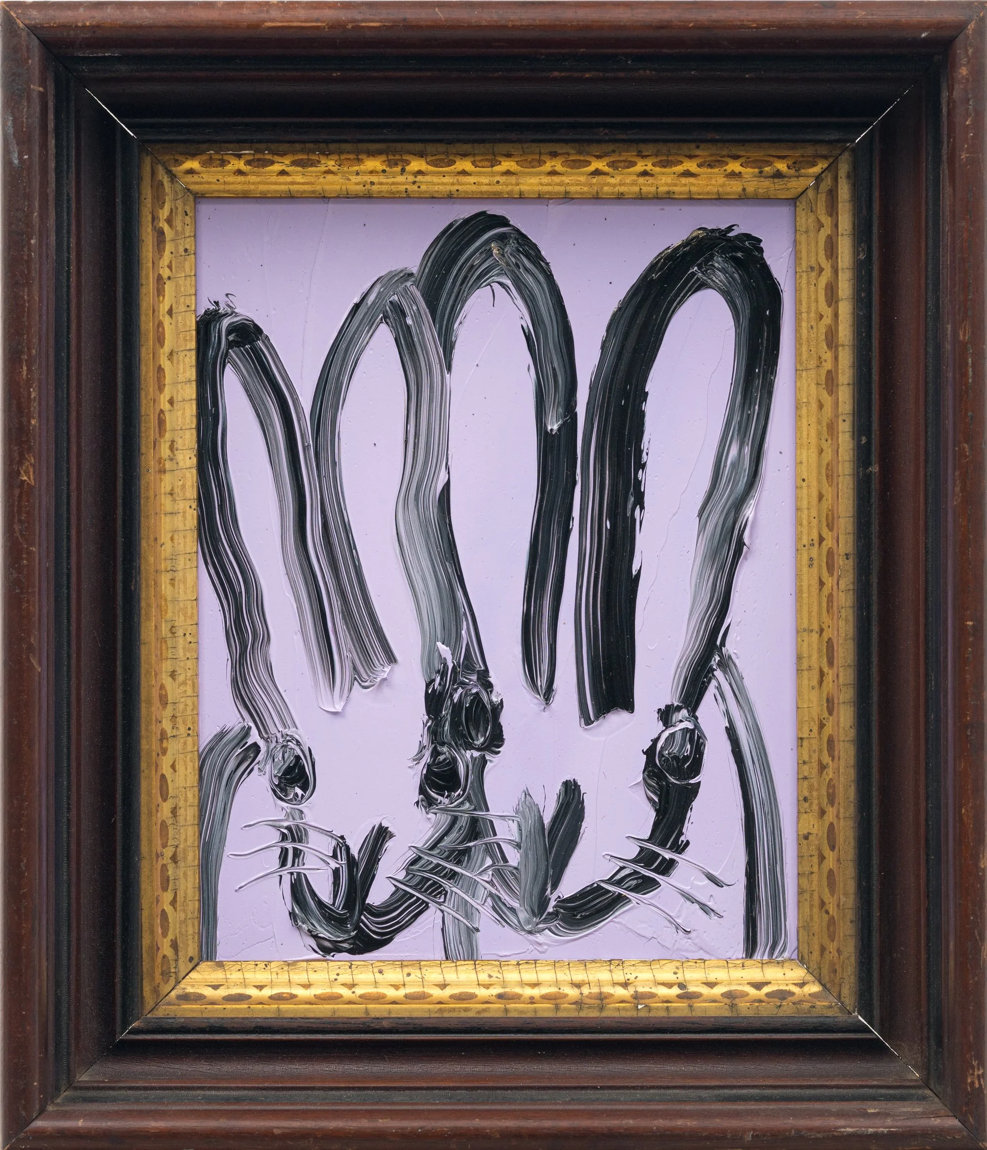 "Violet Double Bunny" 2026, Oil on Wood, 10 x 8 inches. 