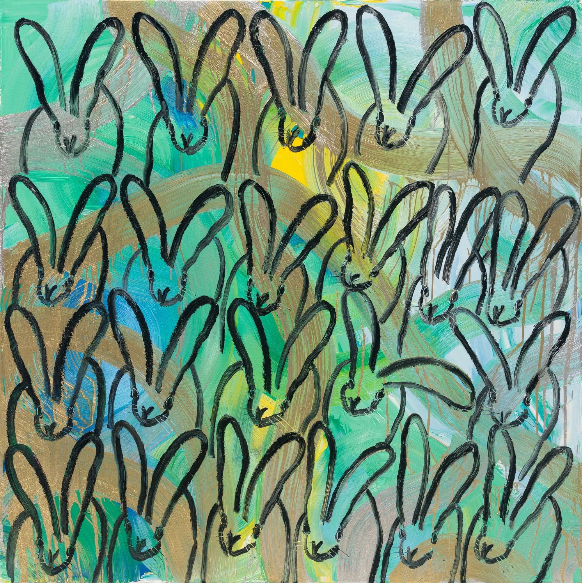 "Totem Hutch Blues" 2026, 60 x 60 inches, Oil on Canvas