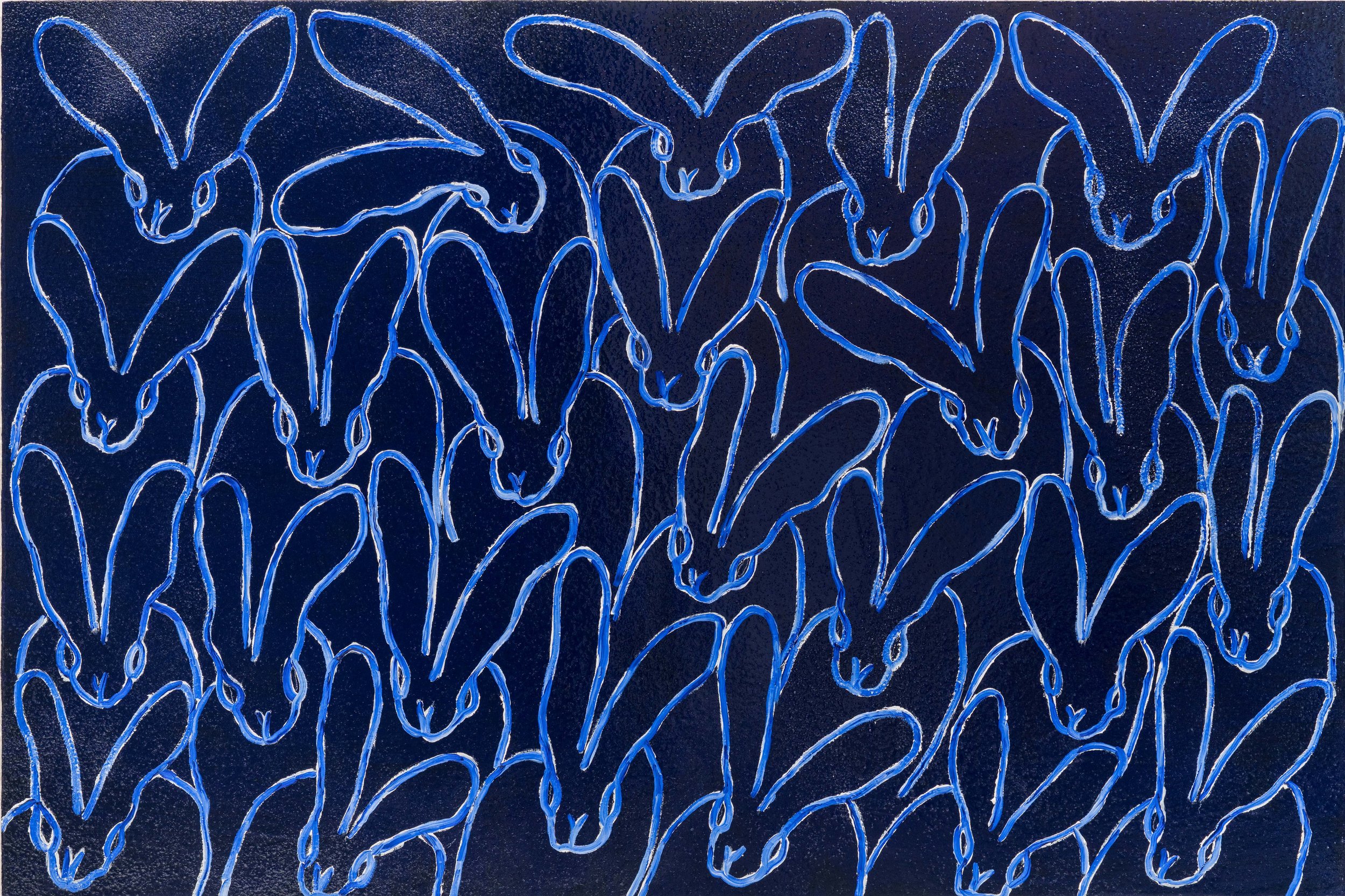 "Blue Diamond Dust Tanzanite" Oil on Canvas, Oil & Acrylic with Diamond Dust on Canvas, 40 x 60 inches