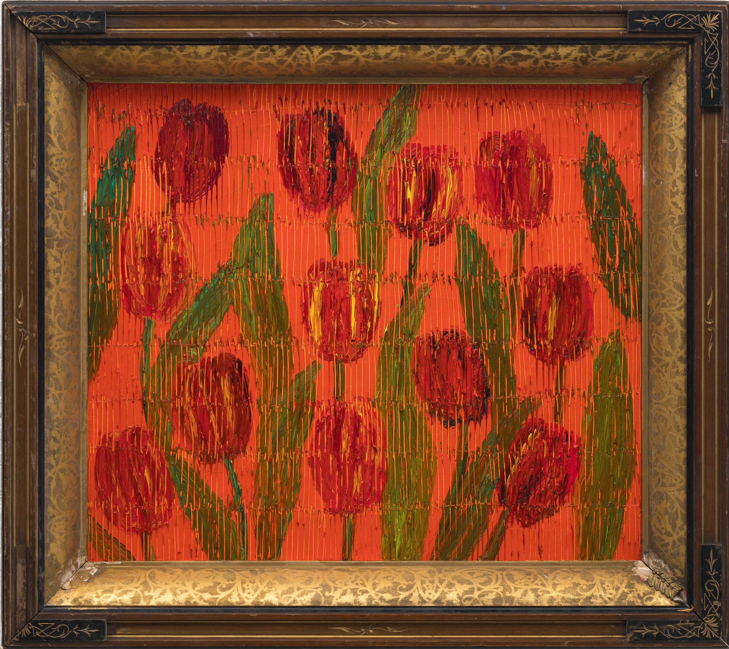 "Tulips" 2026, Oil on Wood, 24 x 28 inches