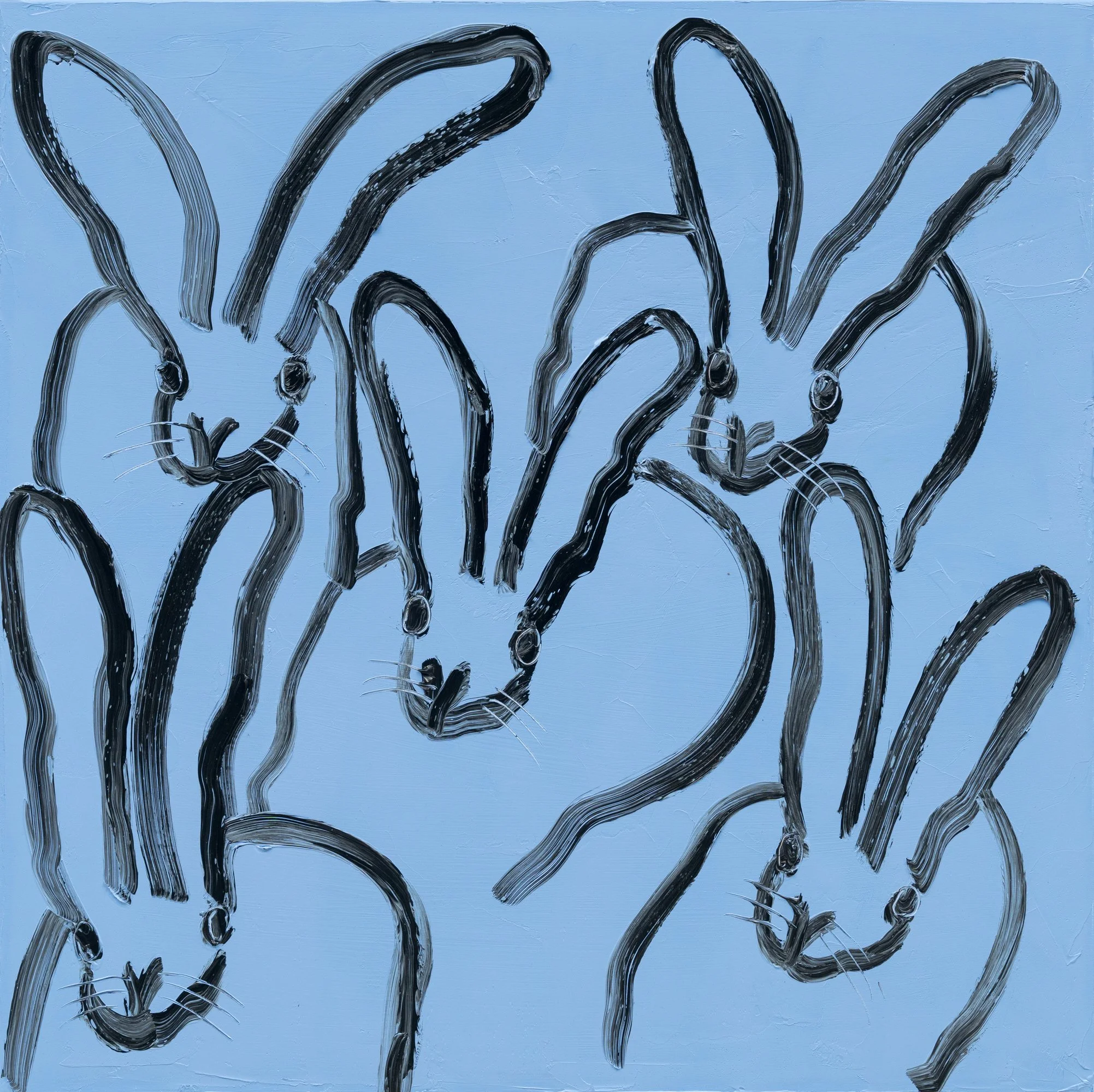 "Hutch 5 Bunny's" 2026, 30 x 30 inch, Oil on Canvas.
