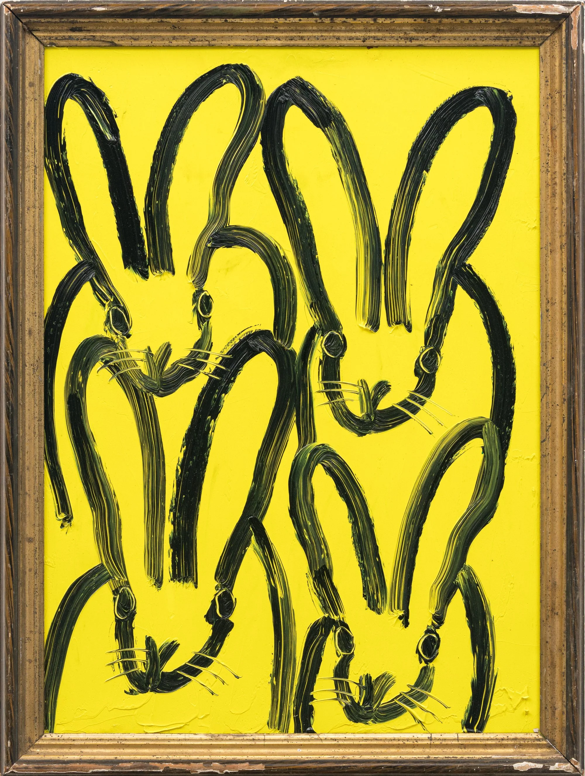 "Yellow Group Hunt" 2026, Oil on Wood, 23.5 x 17.25 inches
