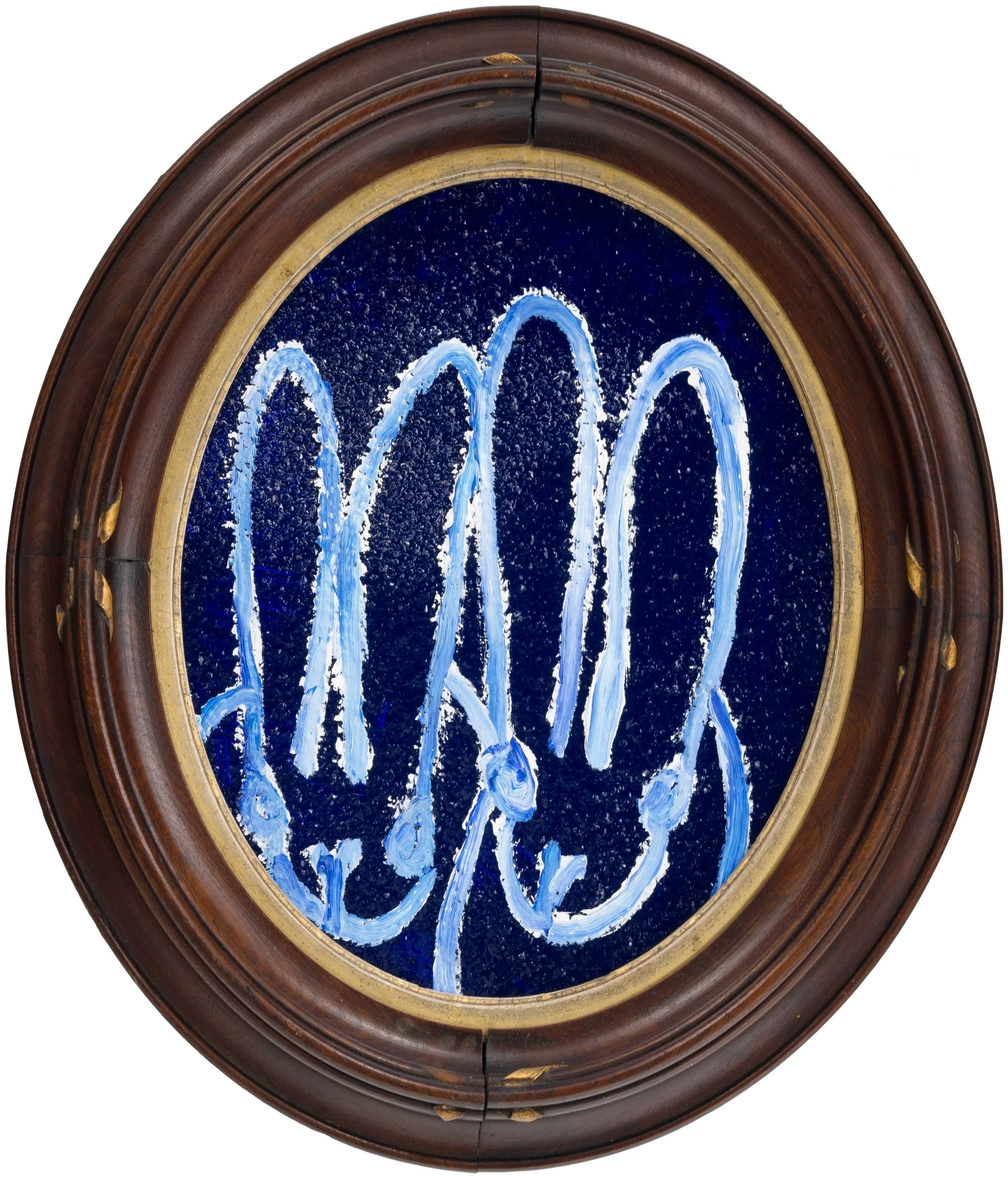 "2 Blue Diamond Dust", 2025, Oil & Acrylic with Diamond Dust 14 x 11 inches