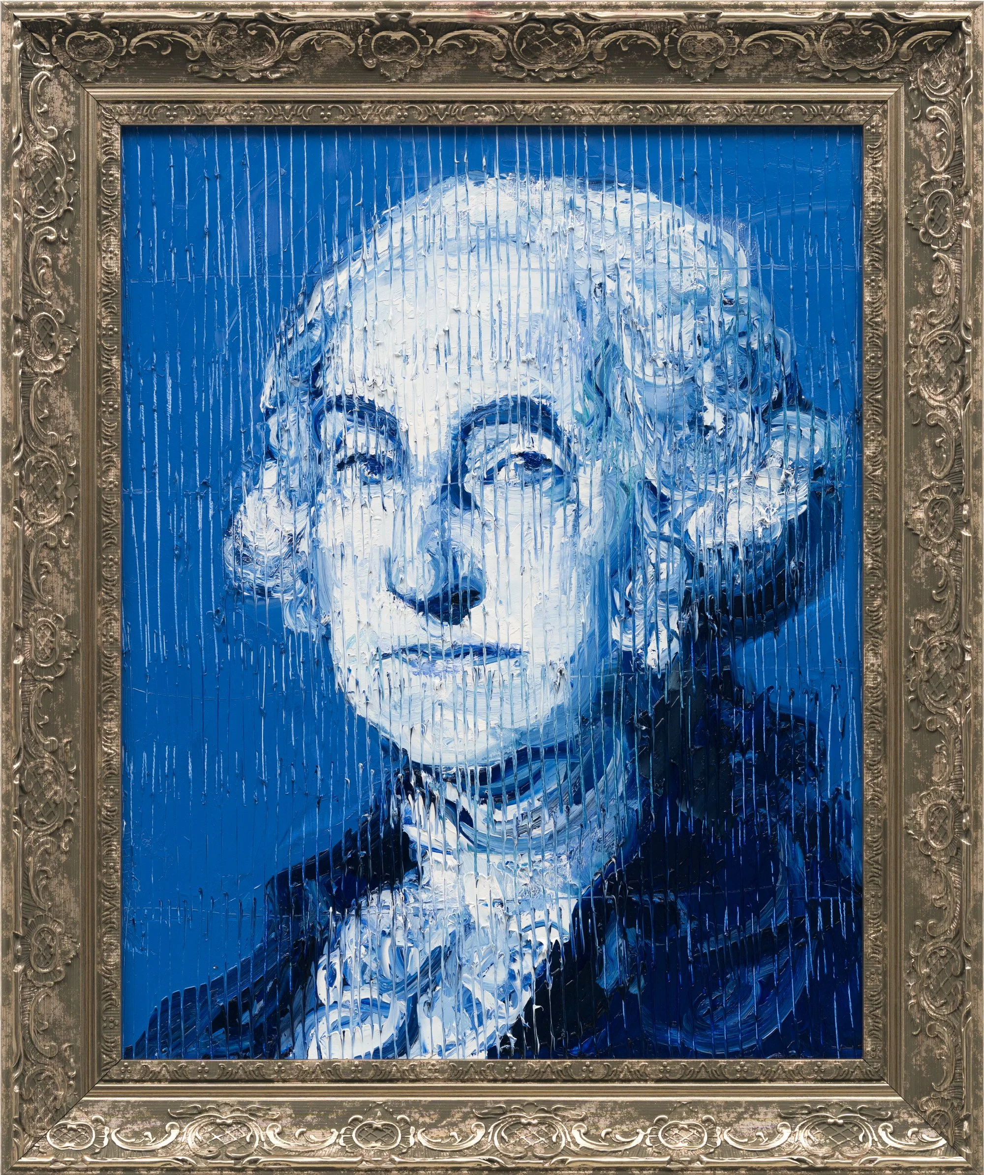 "George Washington in Blue" 2026, 20 x 16 inches, Oil on Wood