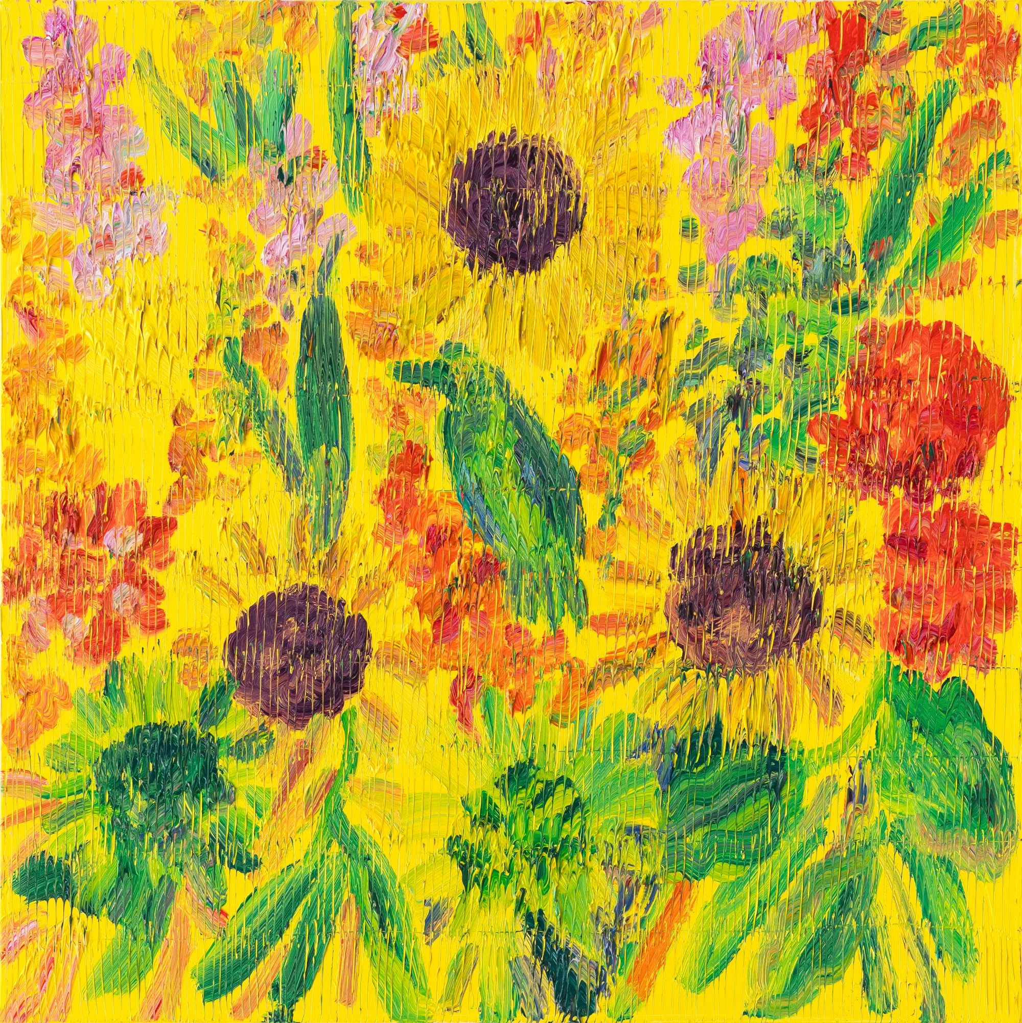 "Sunflowers Spring" 2026, 30 x 30 inches, Oil on Canvas