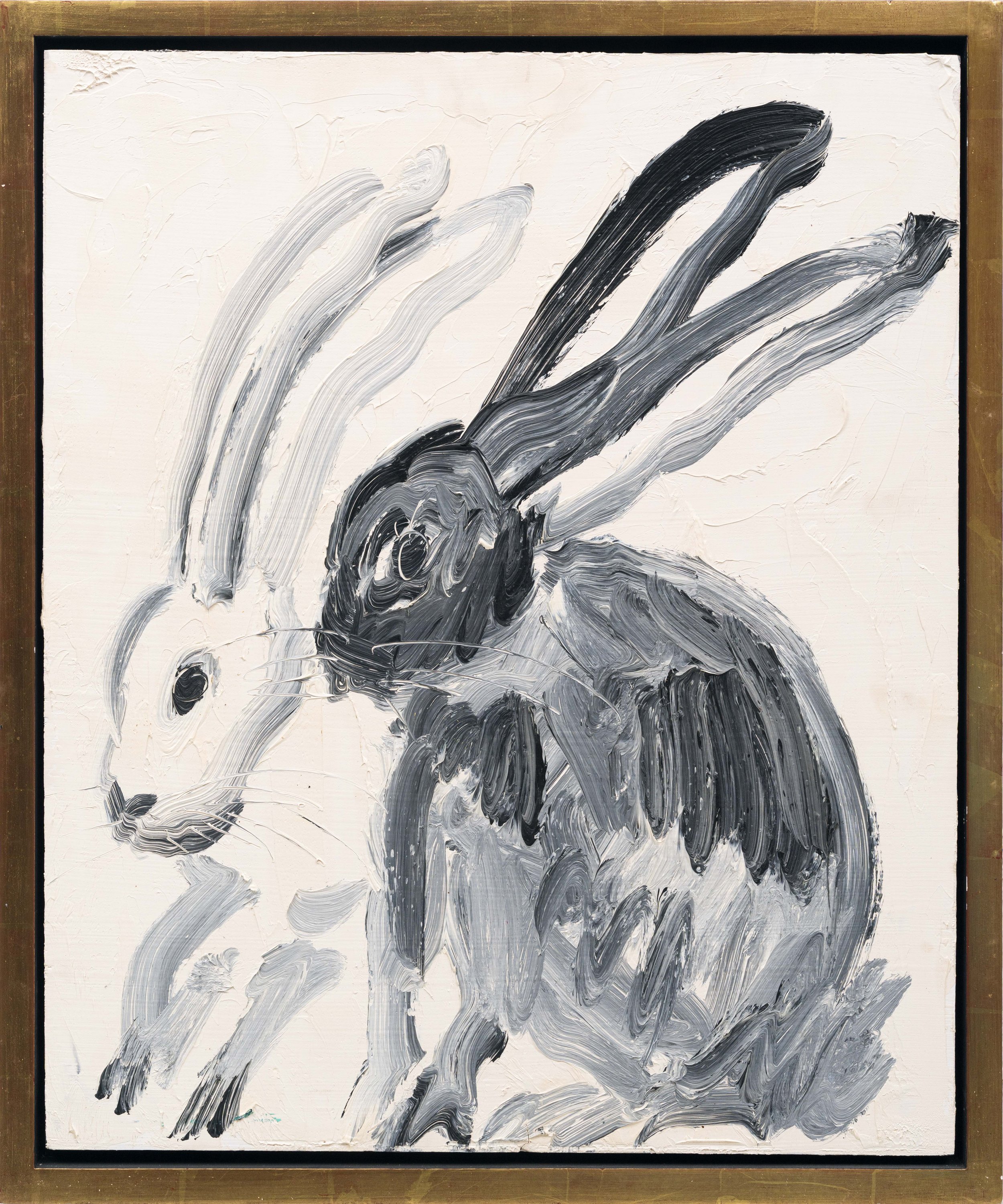 "Double Bunny" 2009, Oil on Wood, 23 x 19 inches 
