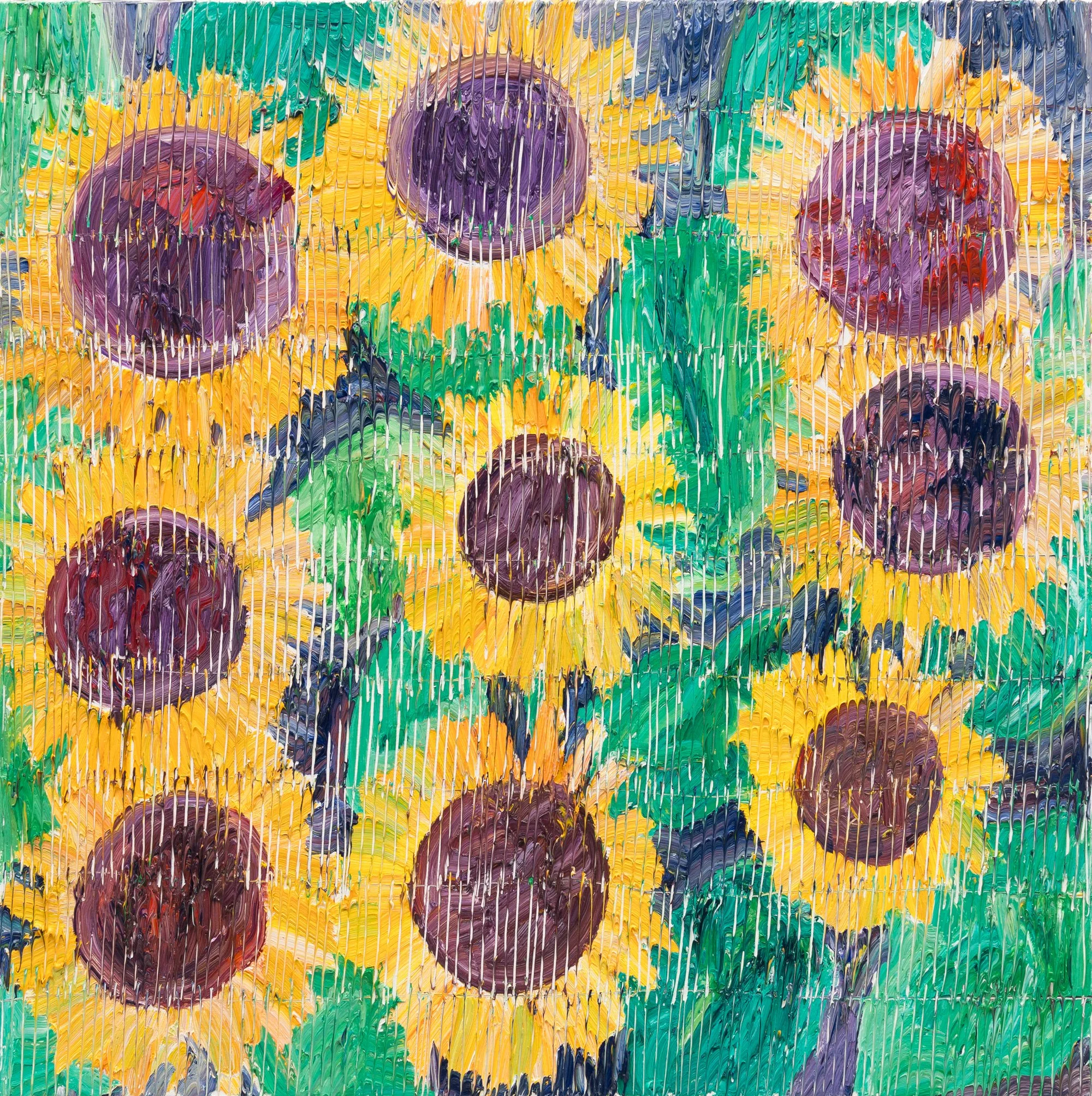 "Sun Flowers" 2026, 30 x 30 inches, Oil on Canvas