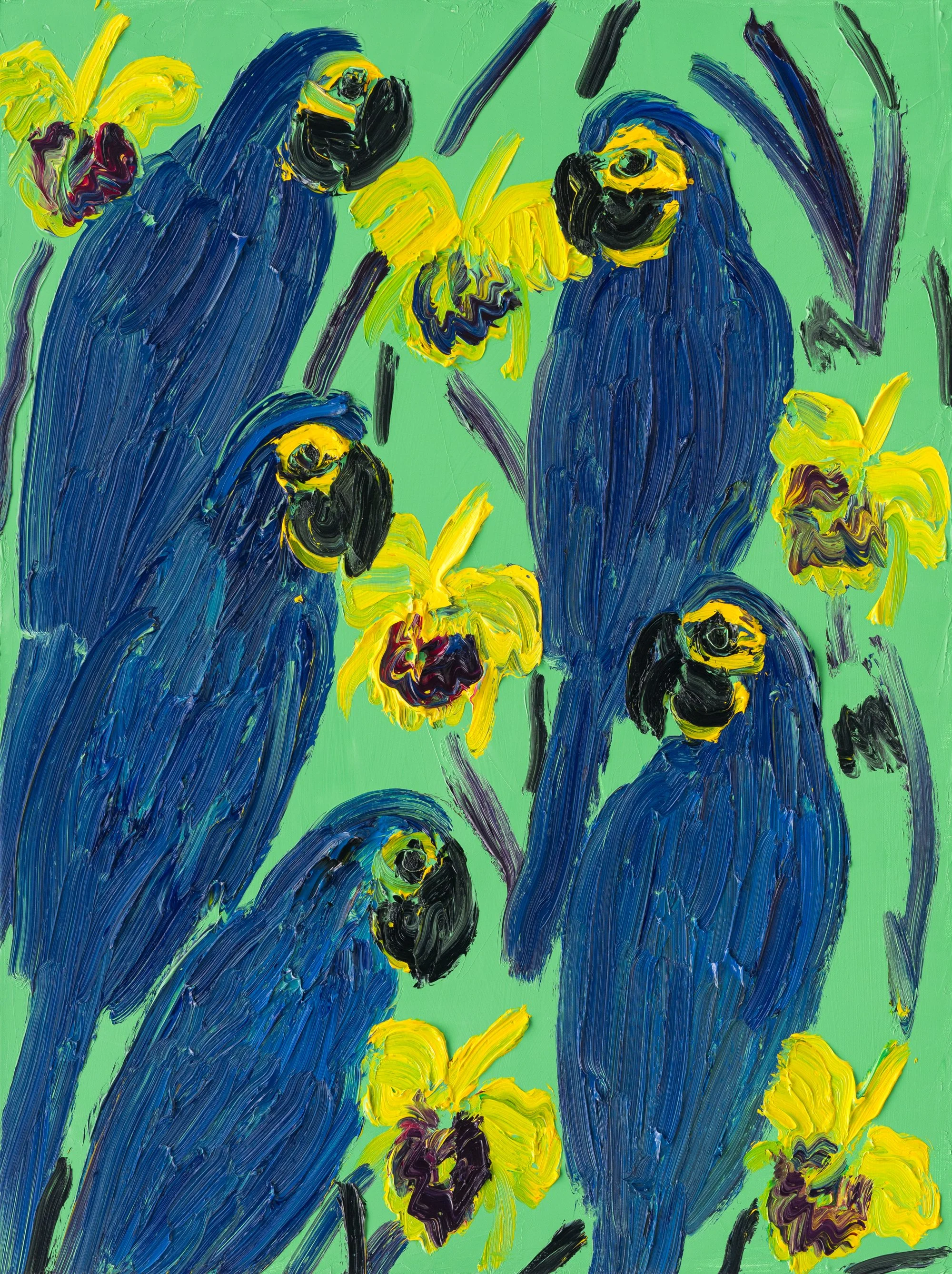 "Hyacinths & Catelayas II" 2026, Oil on Canvas, 40 X 30"