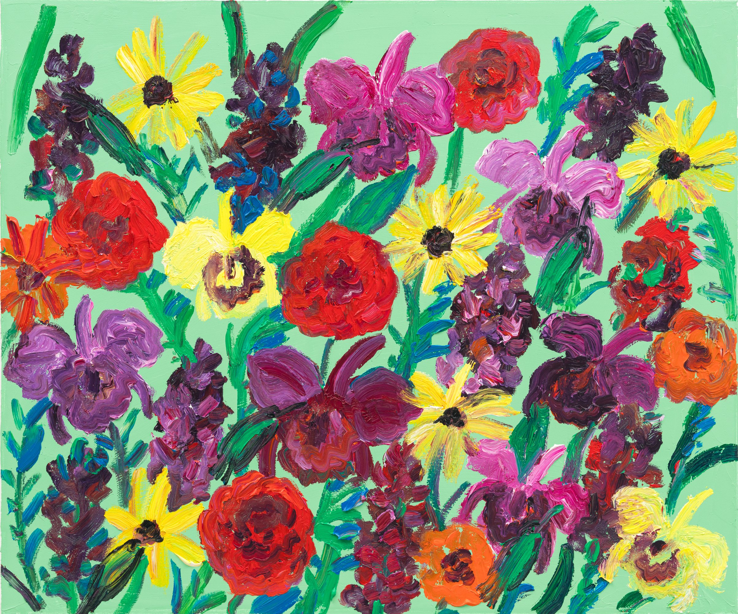 "Catelayas & Roses" 2026, Oil on Canvas, 36 x 30 inches. 