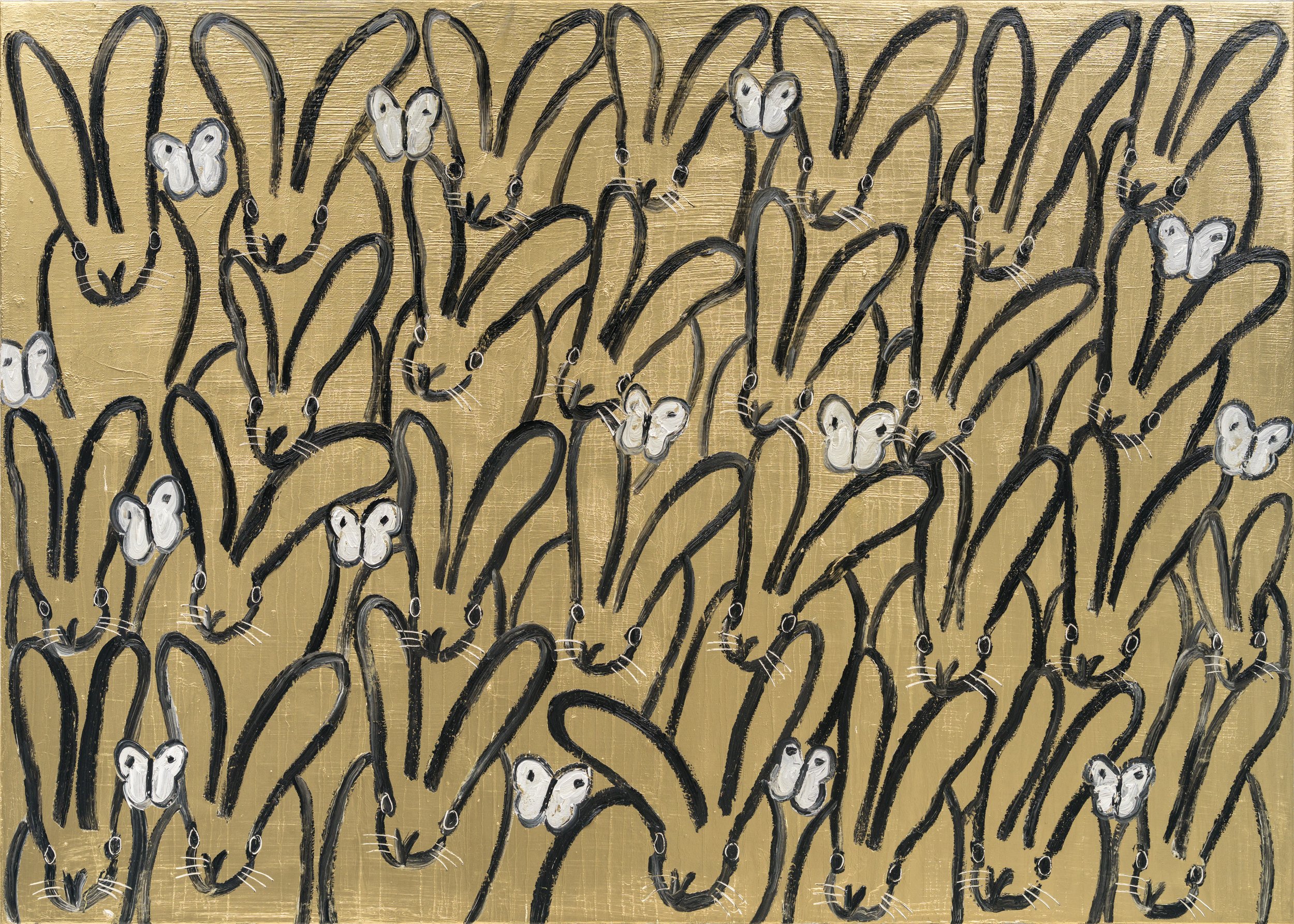 "Hutch with Butterflies (Cabbage Patch)" 2026, Oil on Canvas, 70 x 50 inches