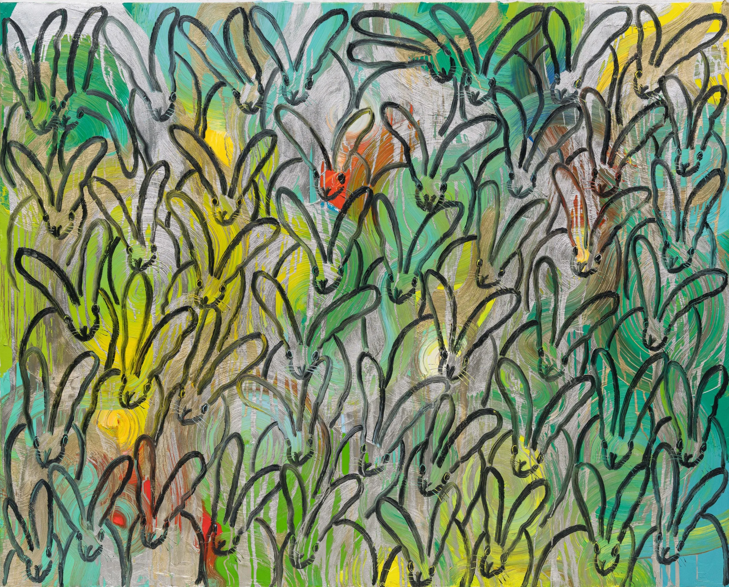 "Totem Hutch Thursday" 2025, Oil on Wood, 90 x 72 inches