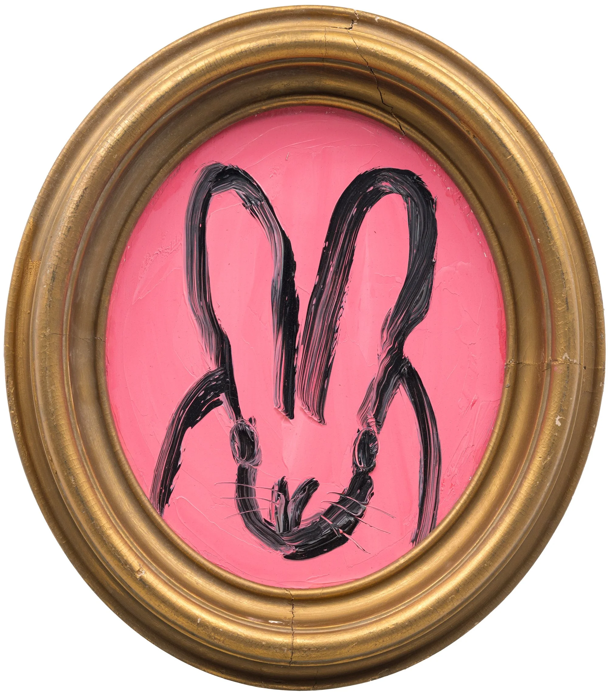 "Oval Bunny" 2026, Oil on Wood, 