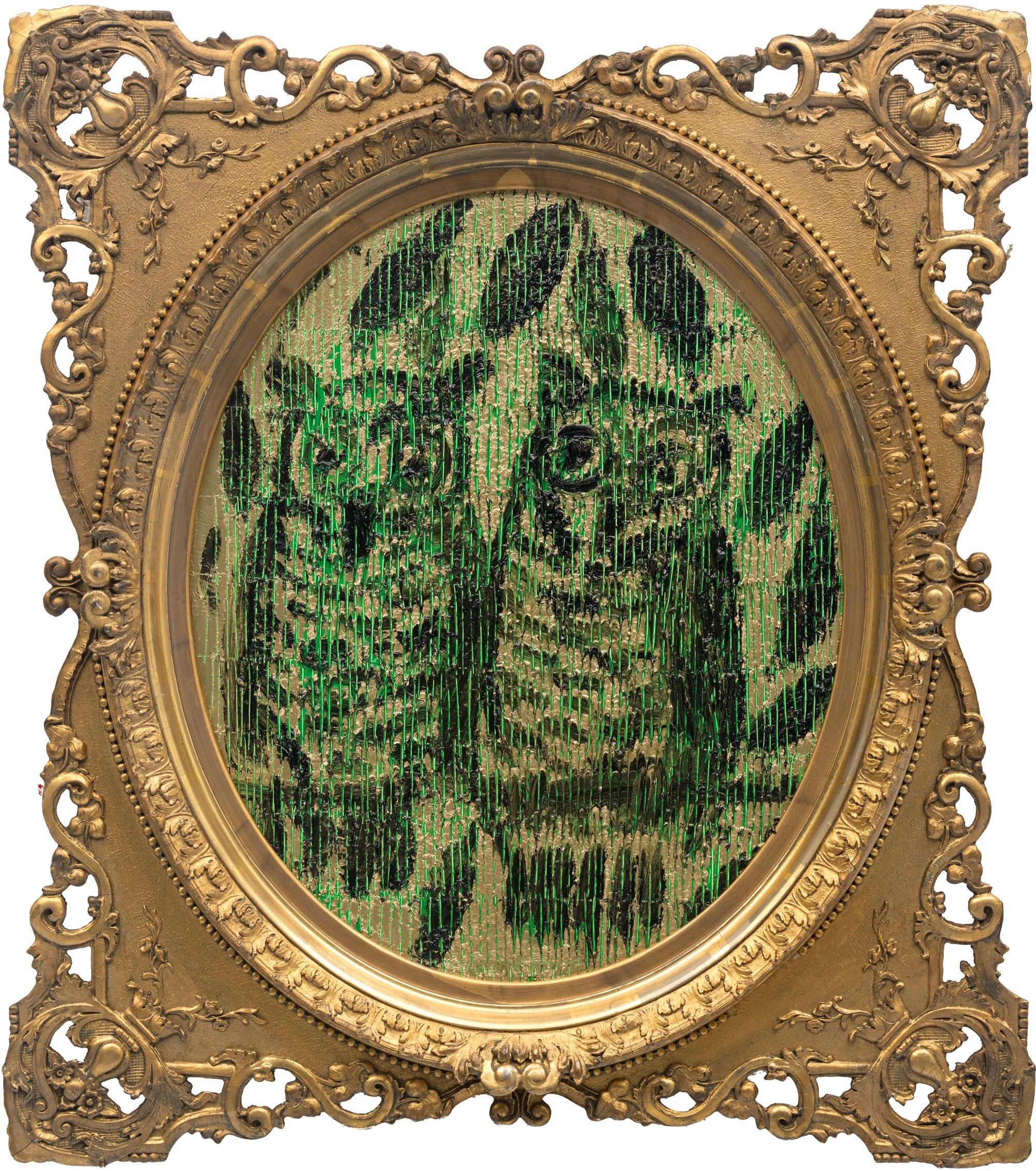 "Green Owls On The Trail" 2026, Oil on Wood, 24 x 20 inches