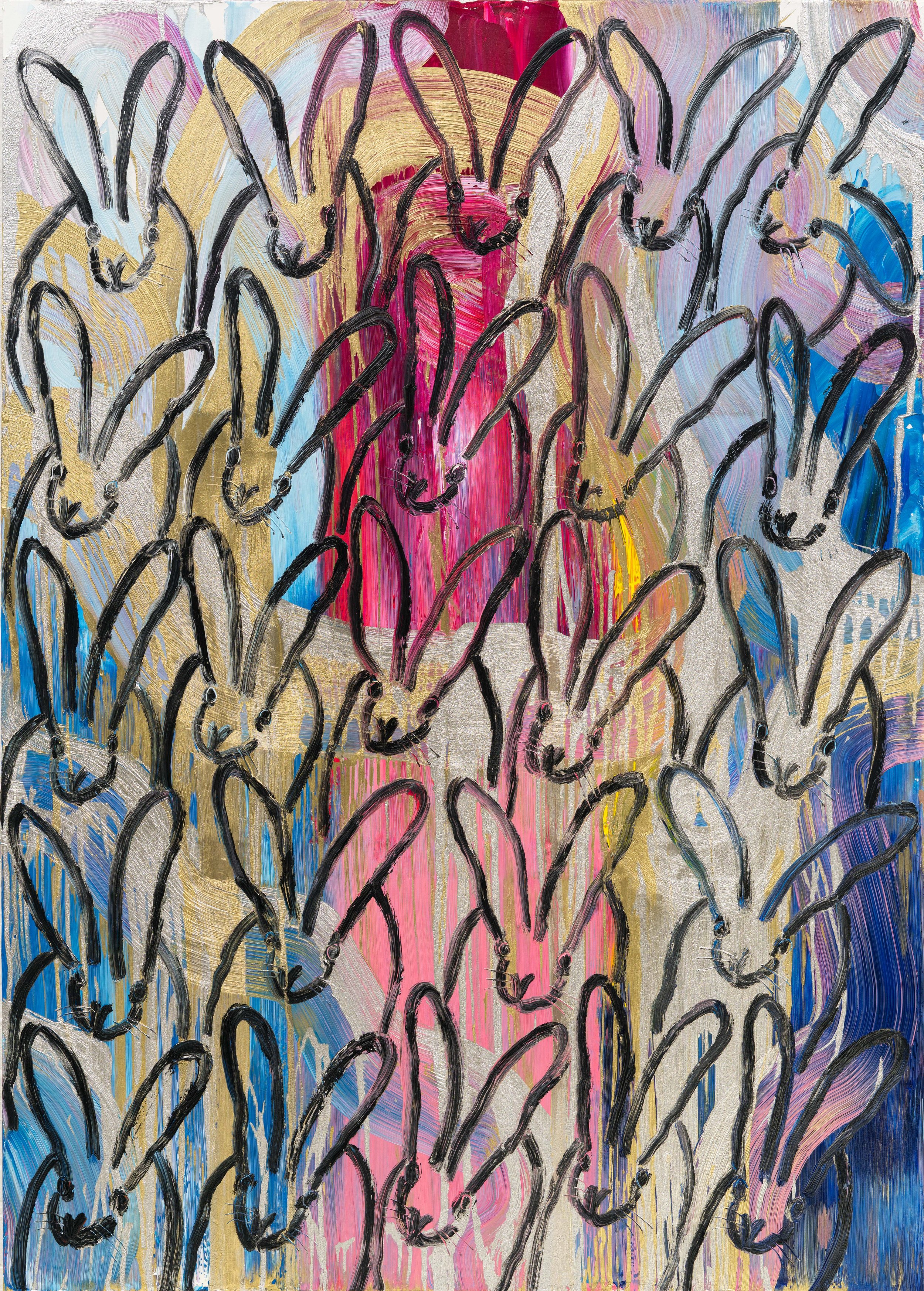 "Totem Blue & Pink Fluffle" 2026, Oil on Canvas, 70 x 50 inches