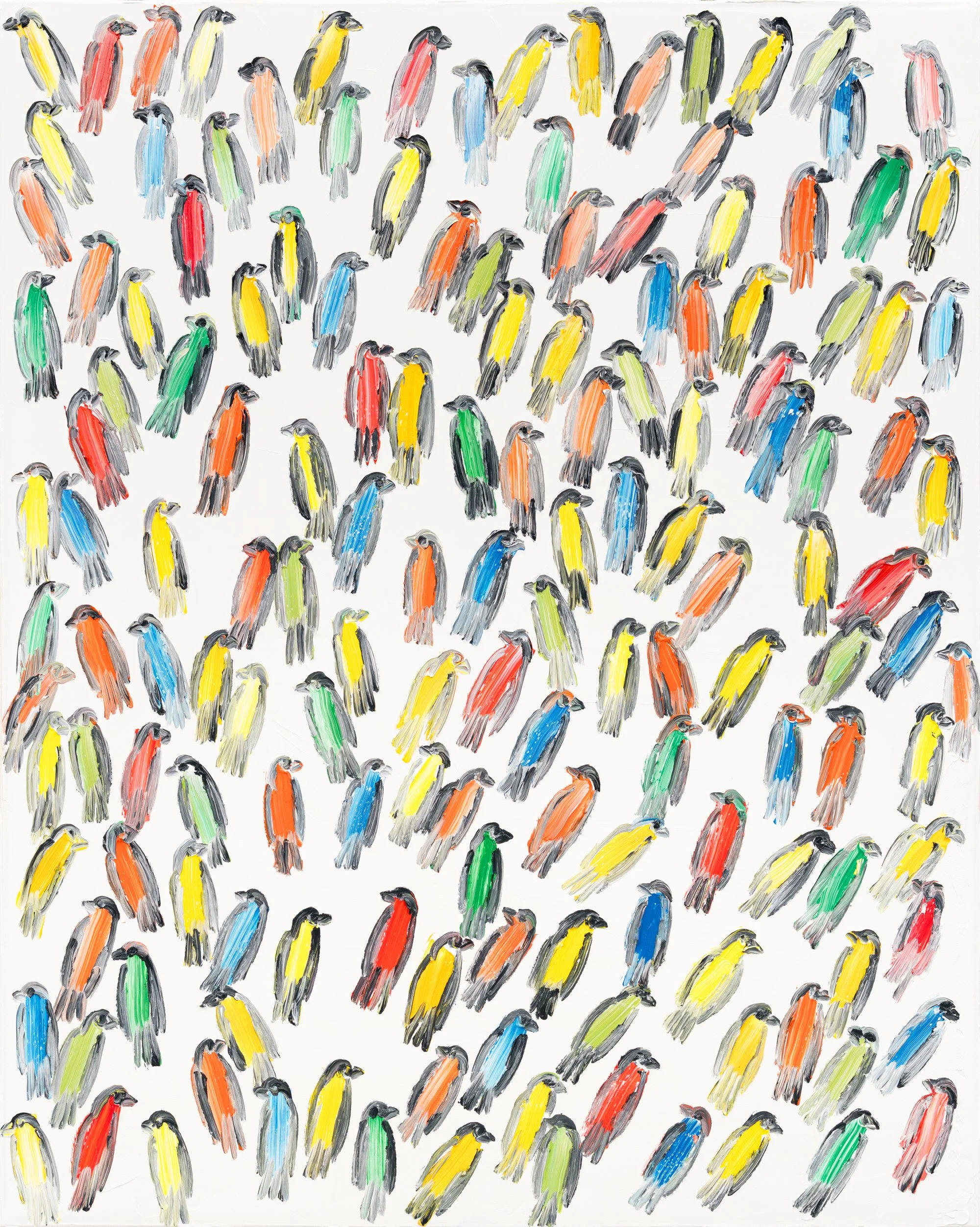 "Finches Fiesta" 2026, Oil on Canvas, 48 x 36"