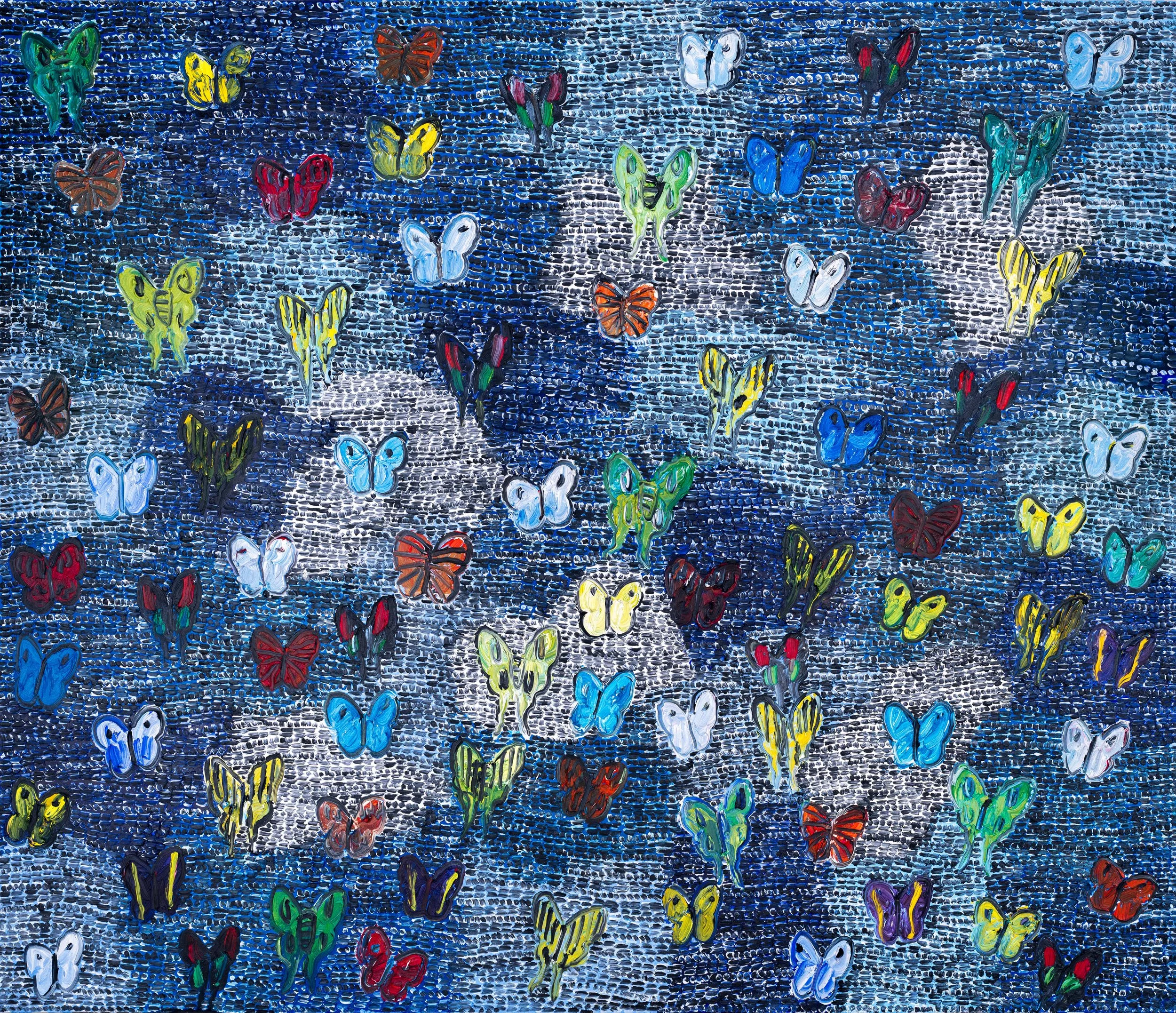 "Guardians & Butterflies 5" Oil on Canvas, 72 x 84 inches