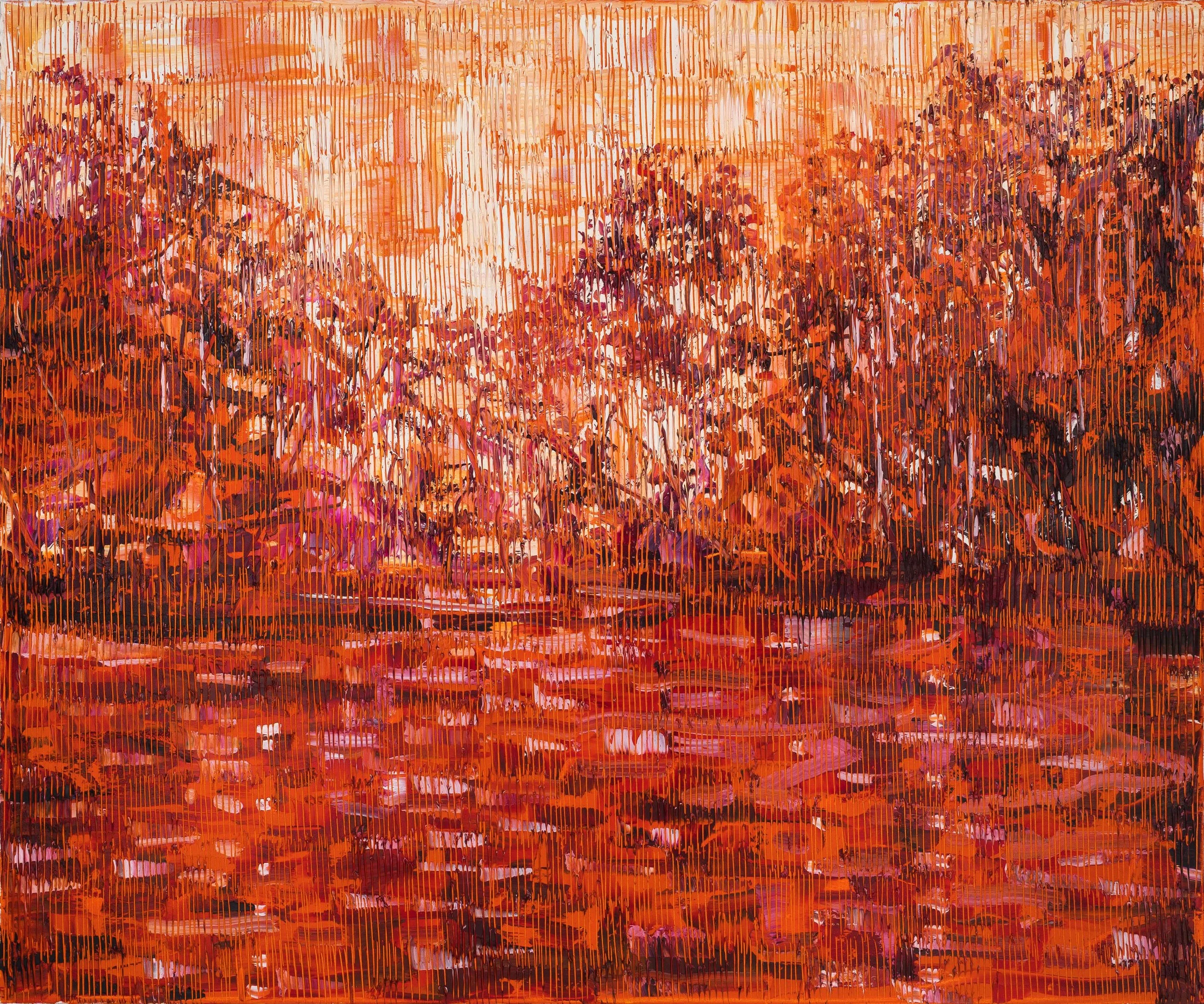 "Orange Bayou Bayou" 2025, 50 x 60 inches. 