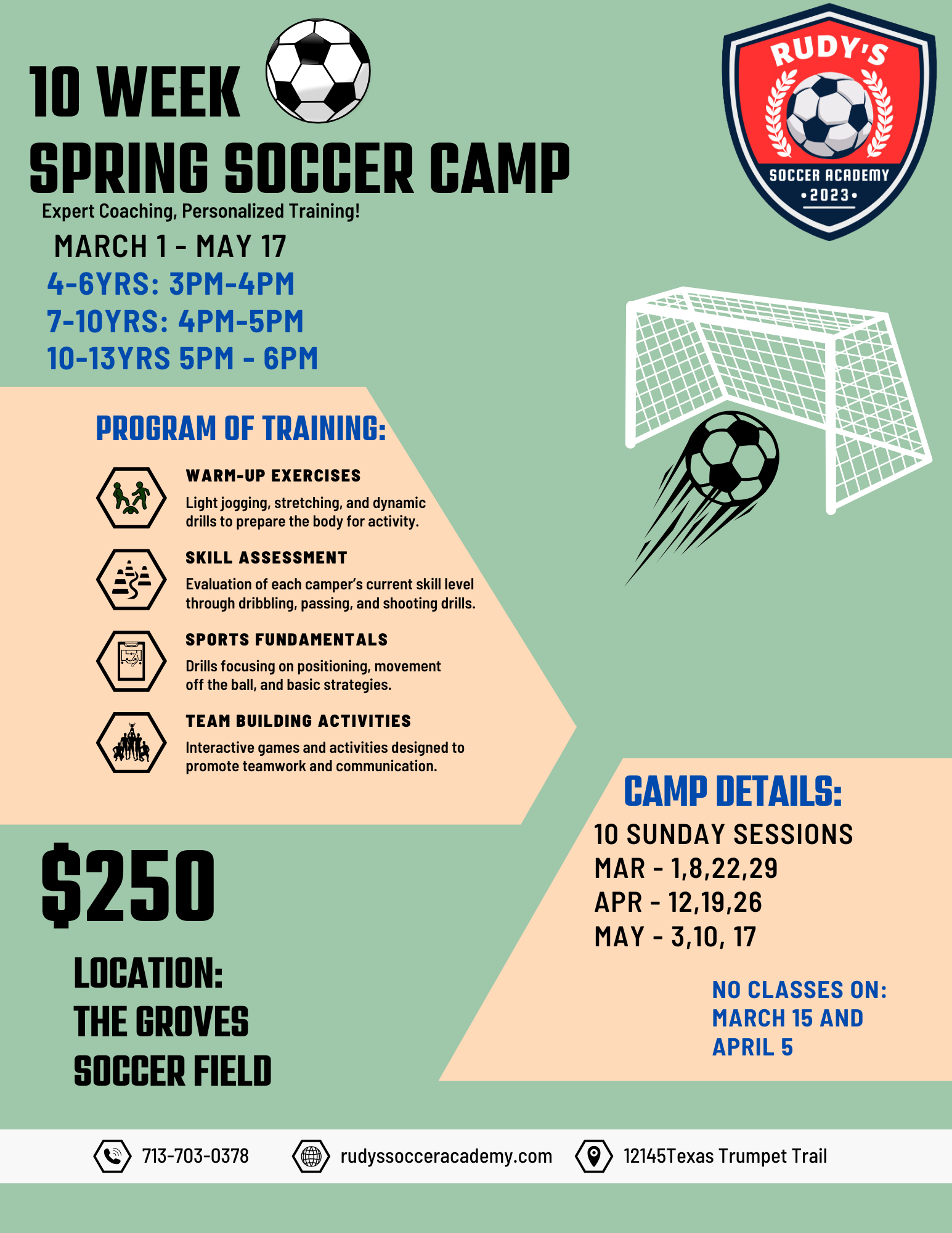 10 week spring soccer camp