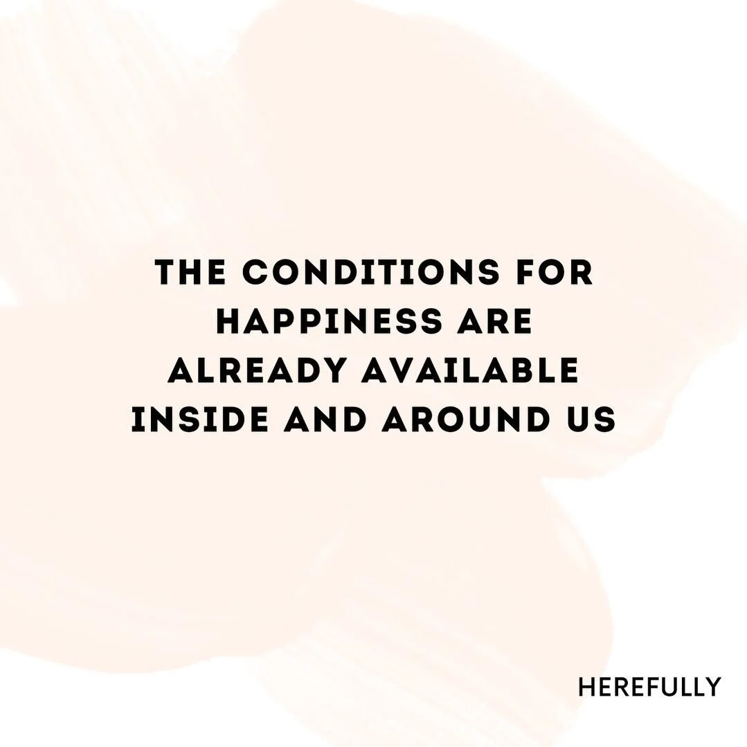 Through an active practice of gratitude and mindfulness, we notice the conditions for happiness that are already right here. Daily mindfulness and gratitude practices help us strengthen these muscles so we can apply them in our daily life.

Let&rsquo