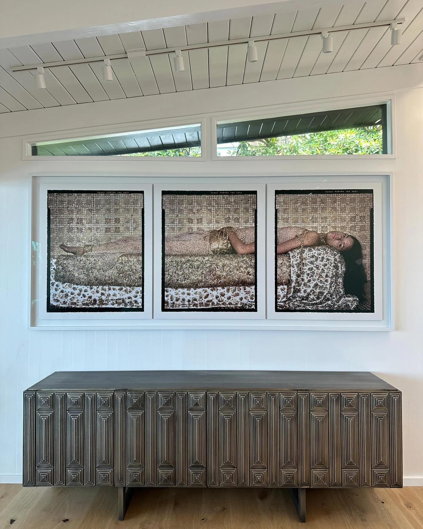 Happy Friday, everyone! From one of our installations this week: a stunning triptych by Moroccan photographer Lalla Assia Essaydi #arthandling #triptych #sfbayarea