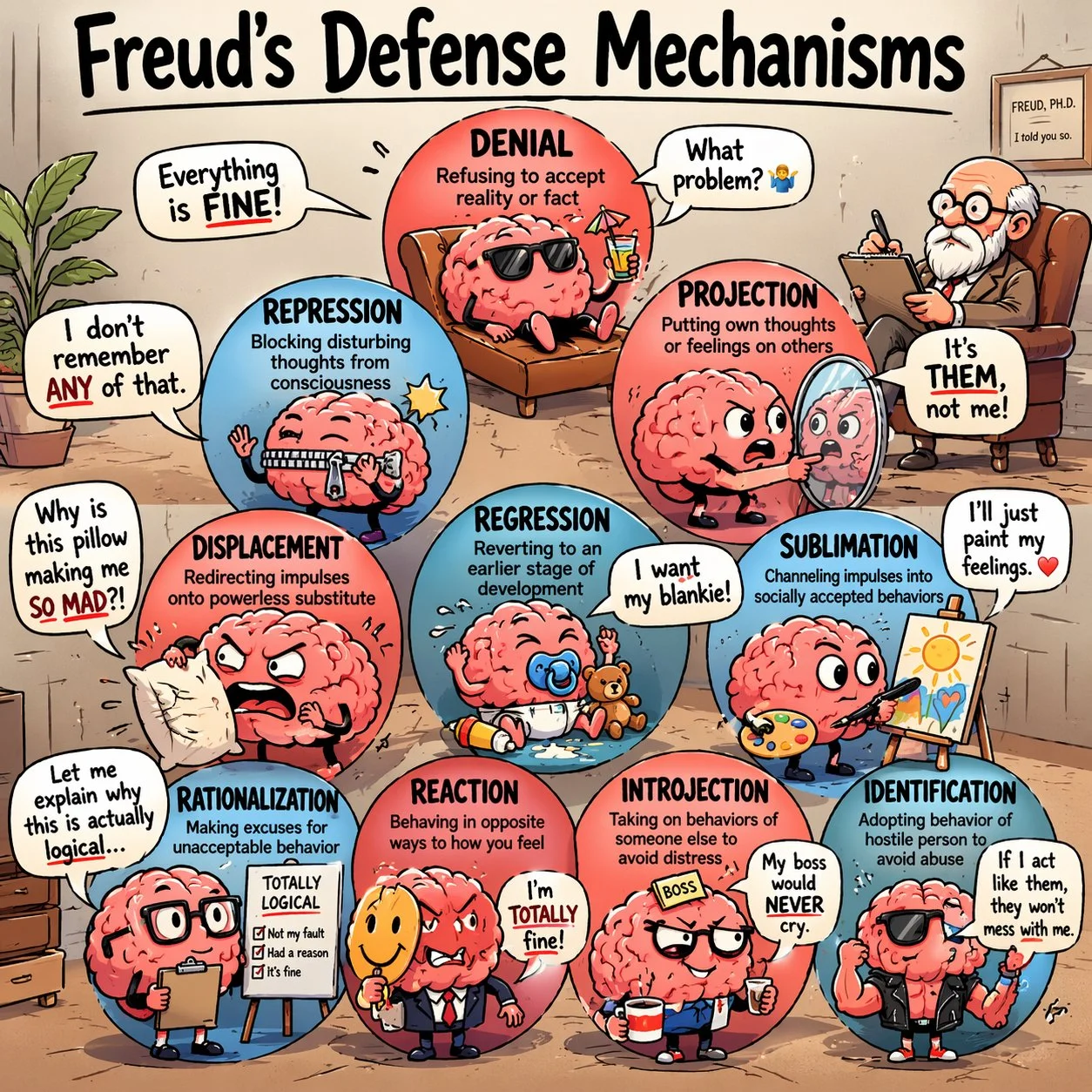 Freud's defense mechanisms in romantic relationships