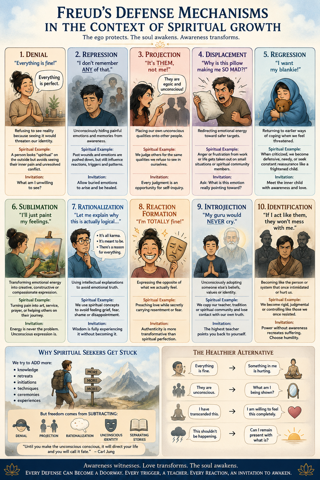 Defense mechanisms in spiritual growth