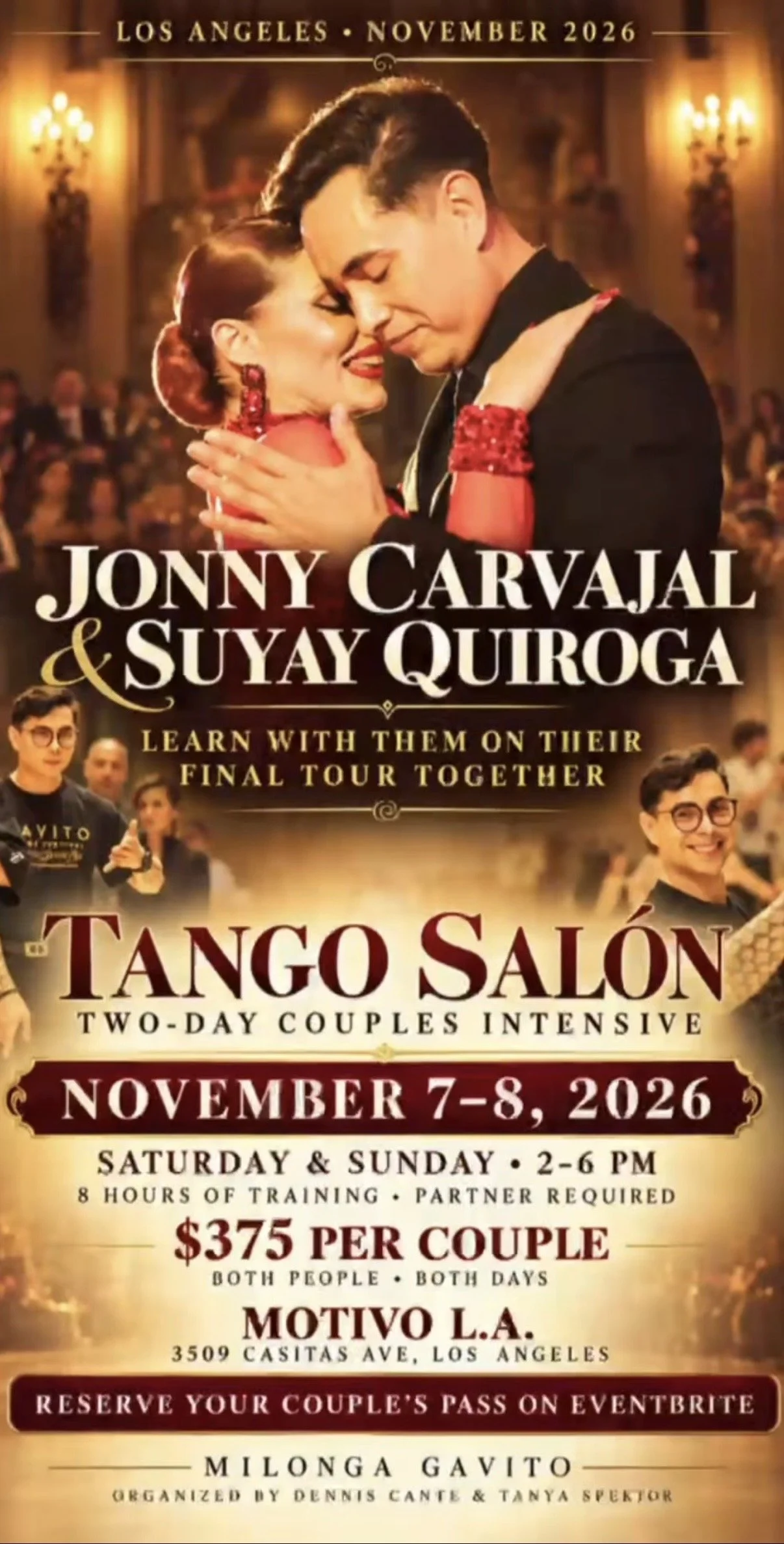 Two-Day Tango Salon Couples Intensive with Jonny Carvajal &amp; Suyay Quiroga