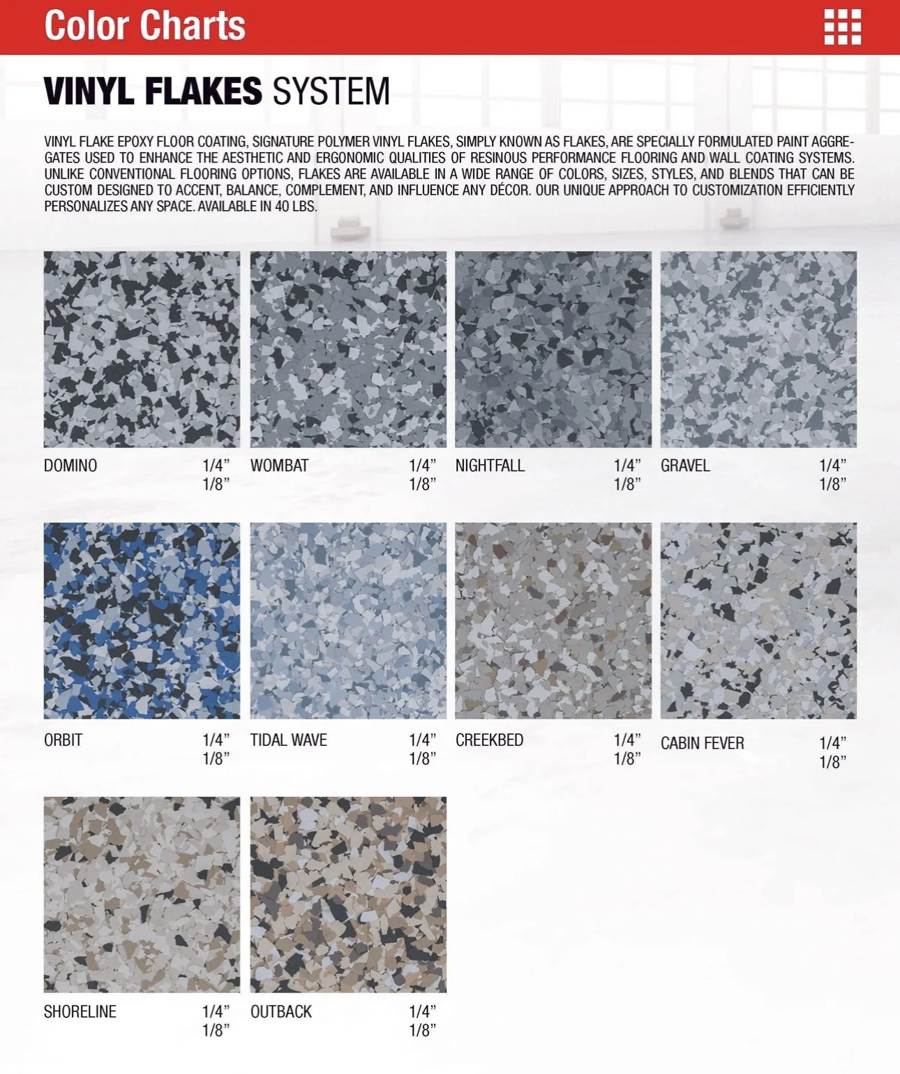 Flake Epoxy Color Options