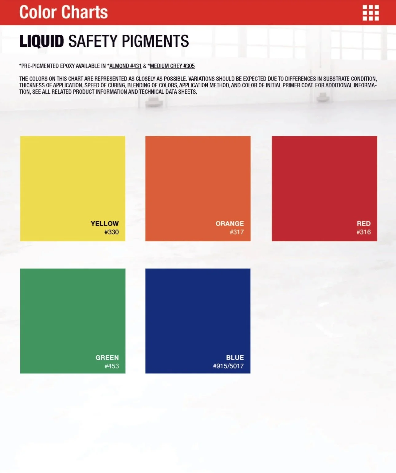 Epoxy Safety Pigments
