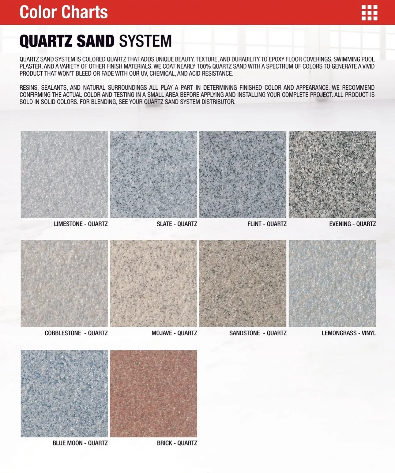 Quartz Epoxy Pigments