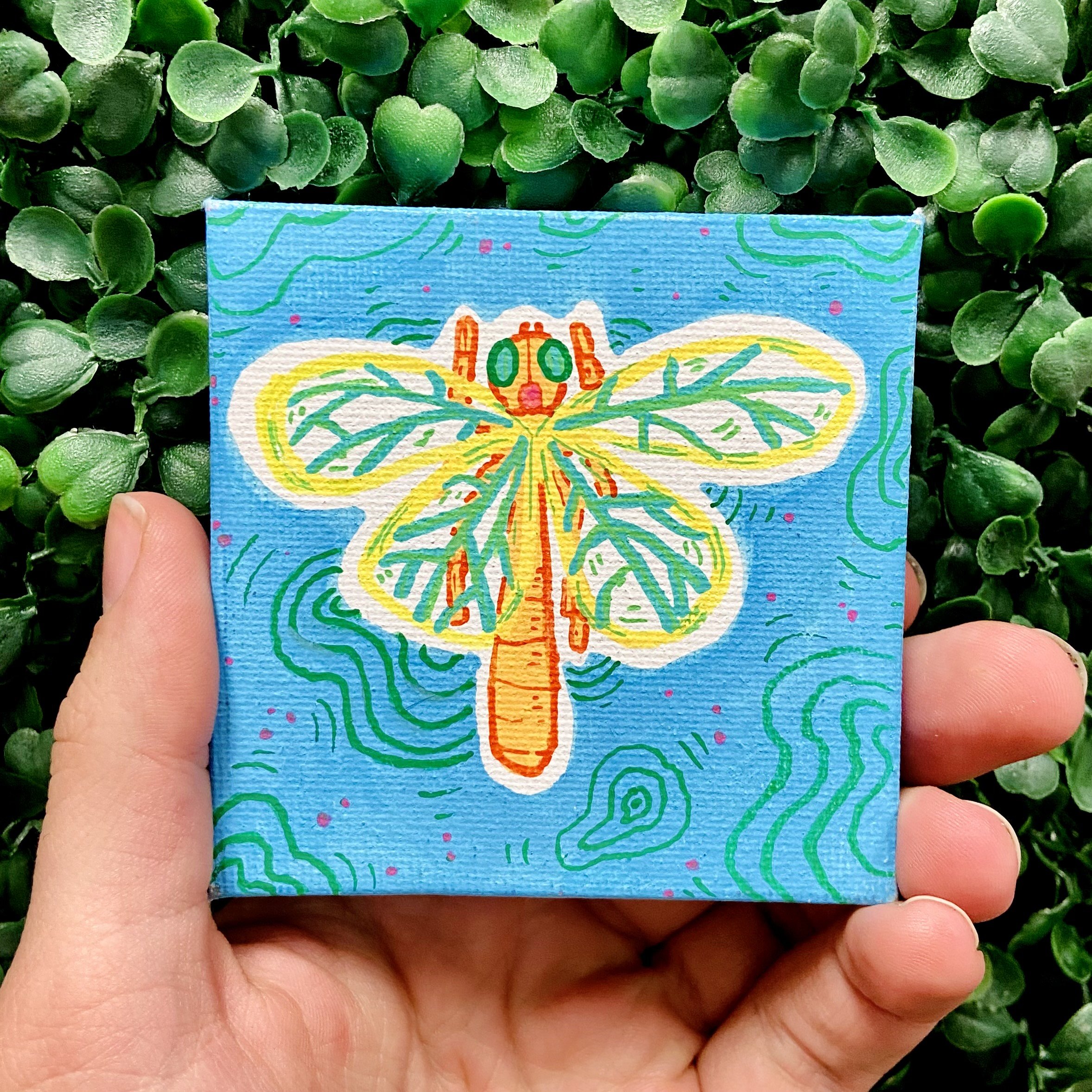 Dragonfly Palm Sized Painting