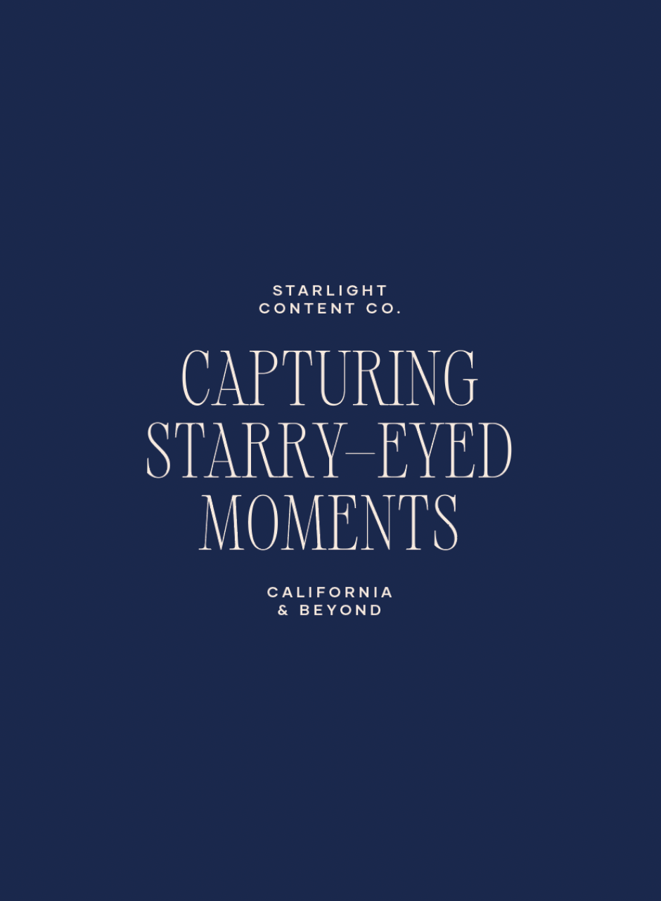 Book cover titled 'Capturing Starry-Eyed Moments: California & Beyond' by Starlight Content Co. with a navy blue background and white text.