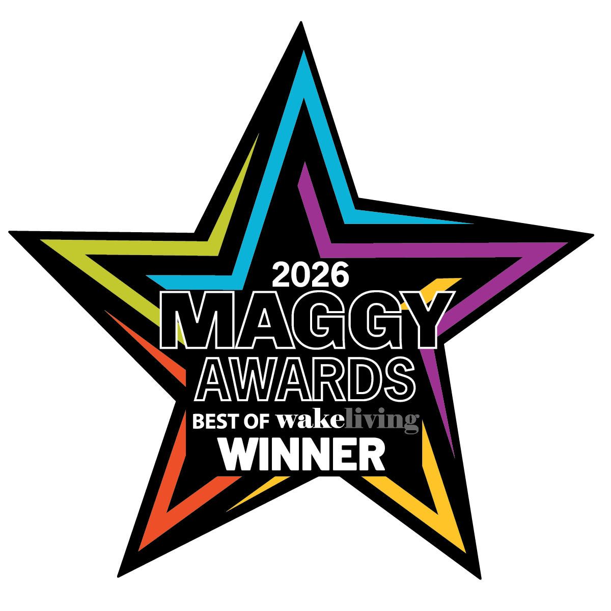 2026 Maggy Awards Best Mental Health Provider badge for Birch Therapy, offering child play therapy, teen trauma therapy, and parent coaching in 27514, 27603, and 27707.