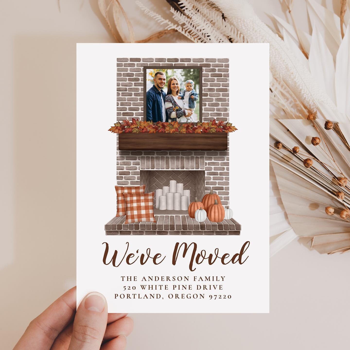 Introducing our new fall-themed moving announcements. Just add your favorite family photo and new address! The moving announcements are available for print, instant download, or choose both! Link in bio.