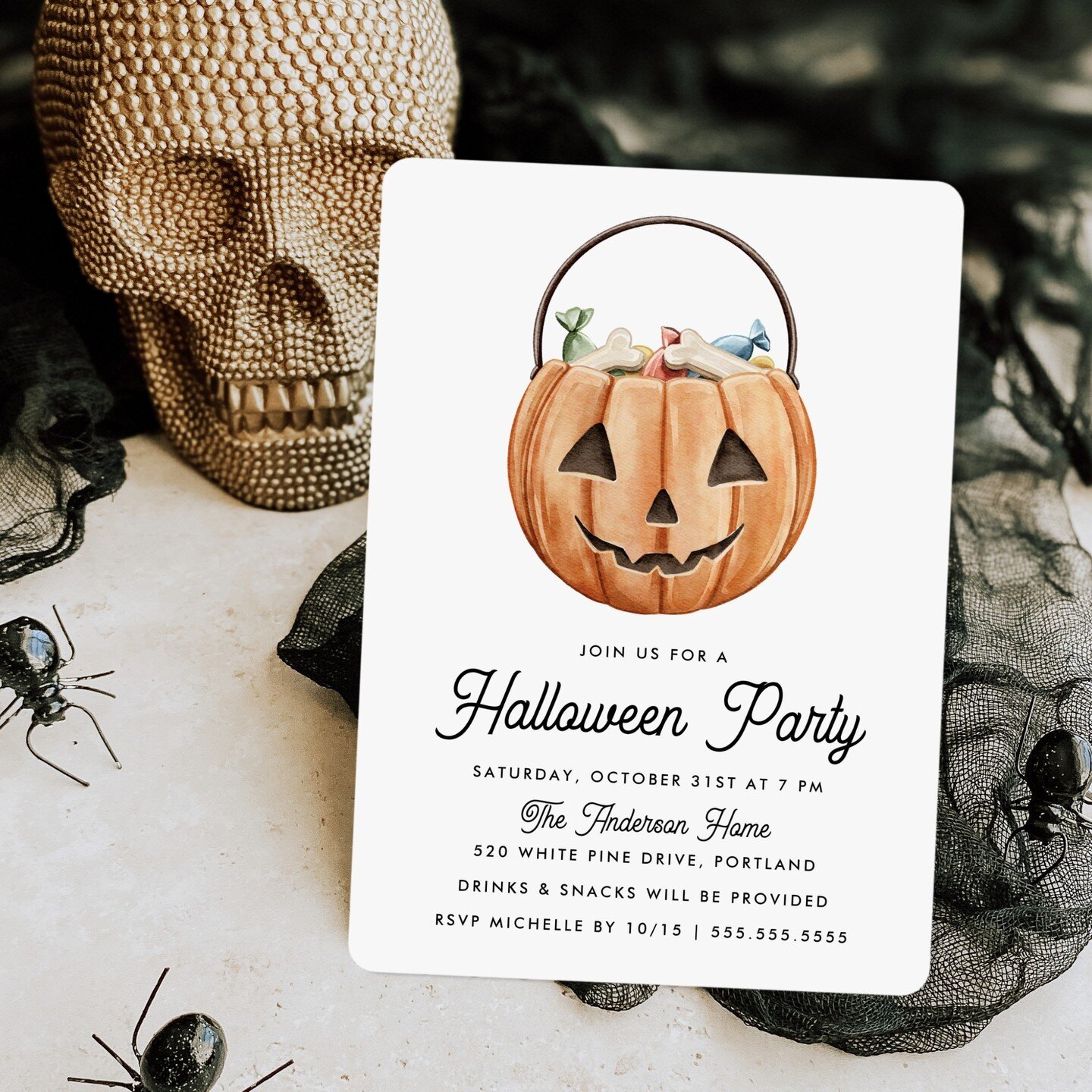 It's almost Halloween party time! Use promo code SEASONCARD23 to get 50% off your printed invitations. We also have an Instant Download option so you can email your invitations or print them yourself! Link in bio.