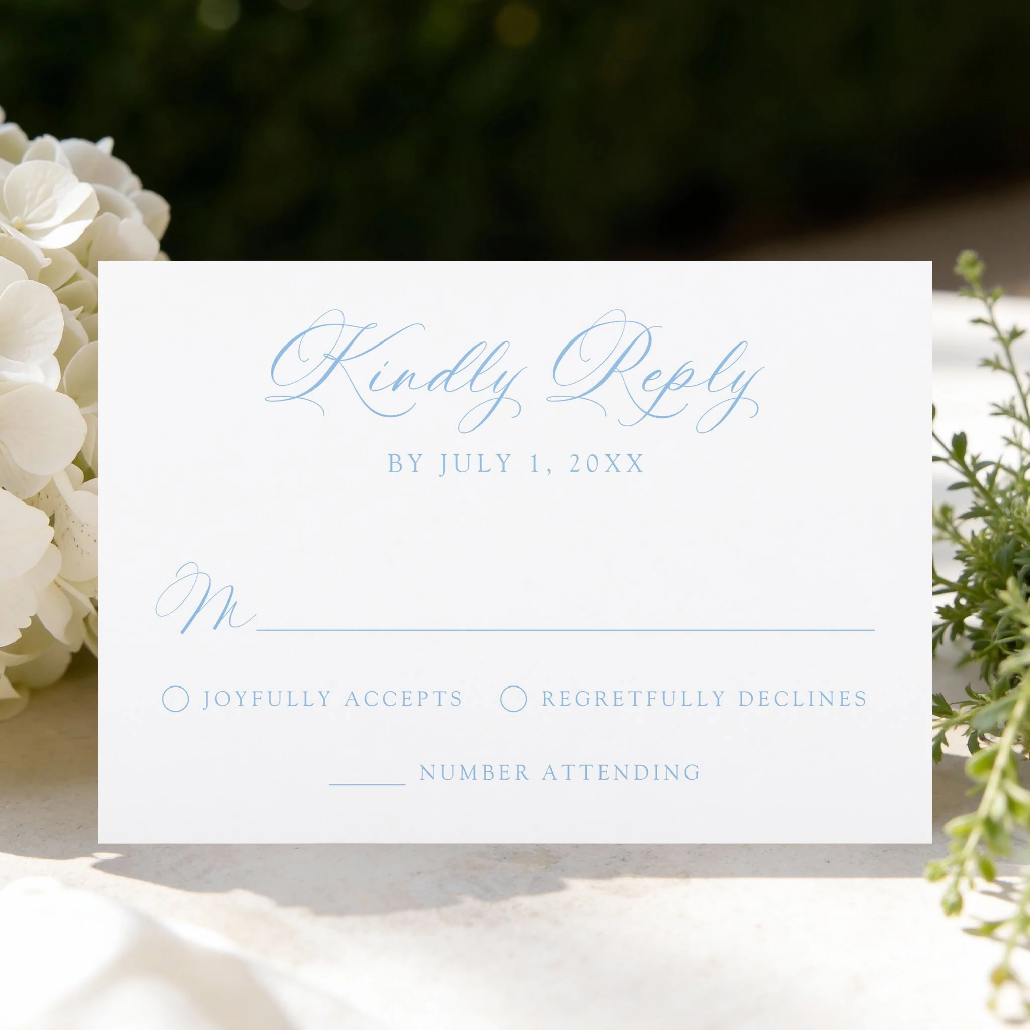Classic Calligraphy Letterpress Wedding RSVP Cards