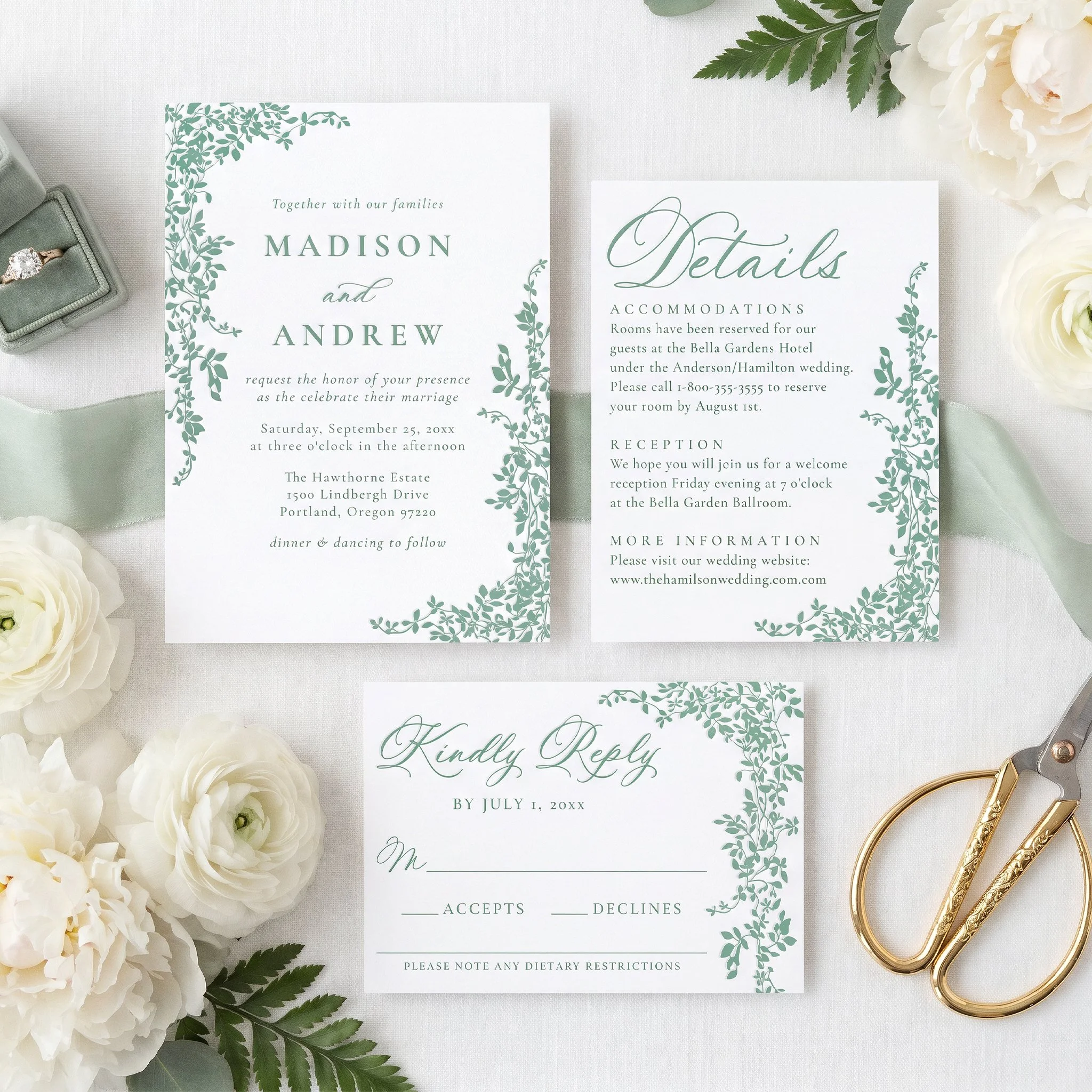 Introducing Our Luxury Letterpress Wedding Invitations &amp; Coordinating Wedding Suites